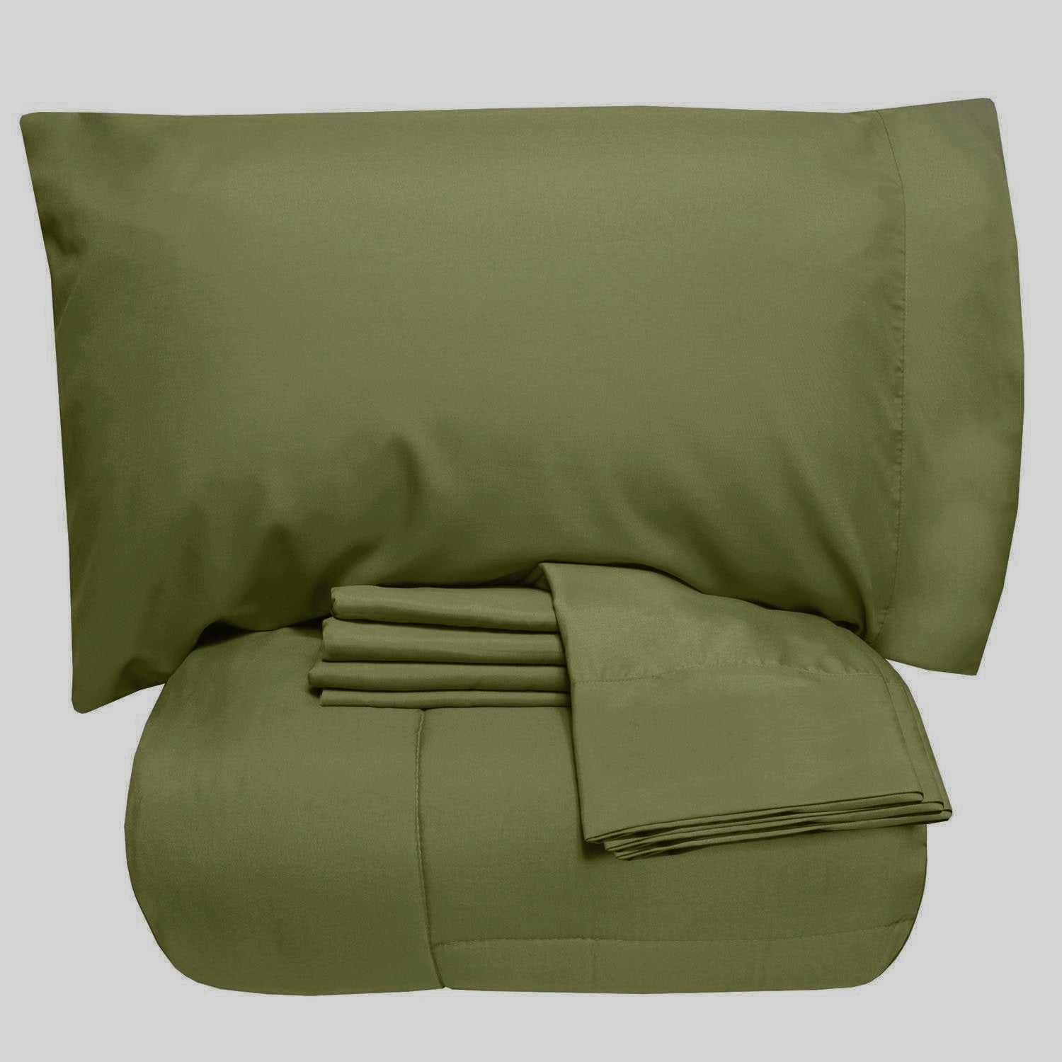 Essential 7-Piece Bed in a Bag Set Sage - Folded