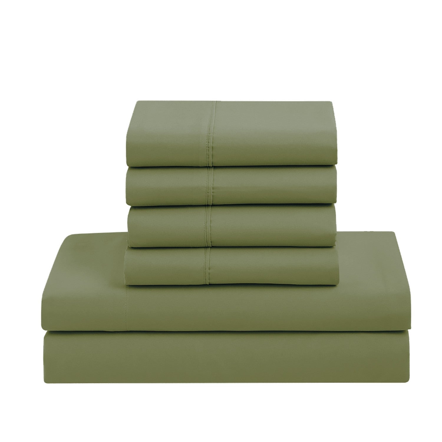 Essential 7-Piece Bed in a Bag Set Sage - Folded Sheets