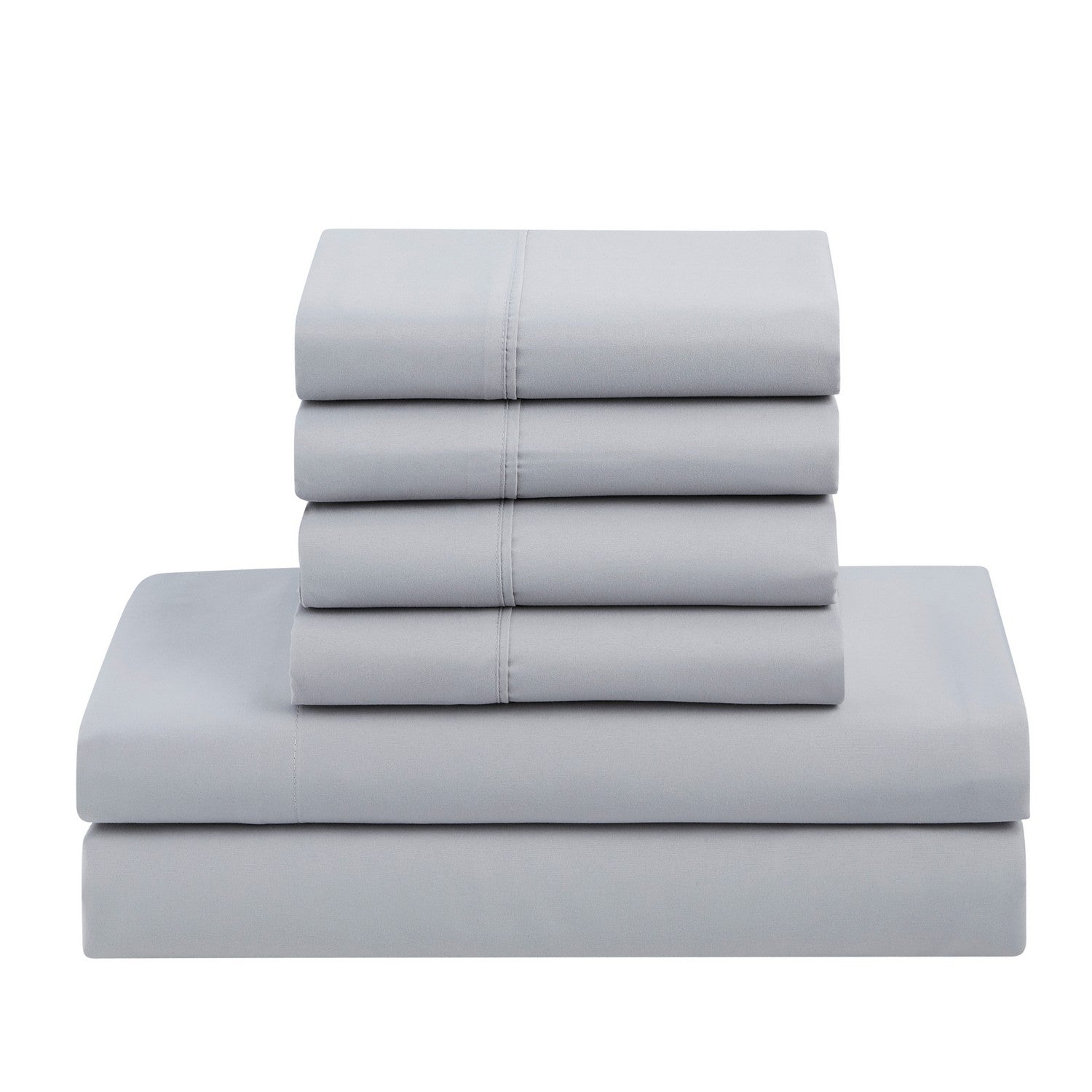 Essential 7-Piece Bed in a Bag Set Silver - Folded Sheets