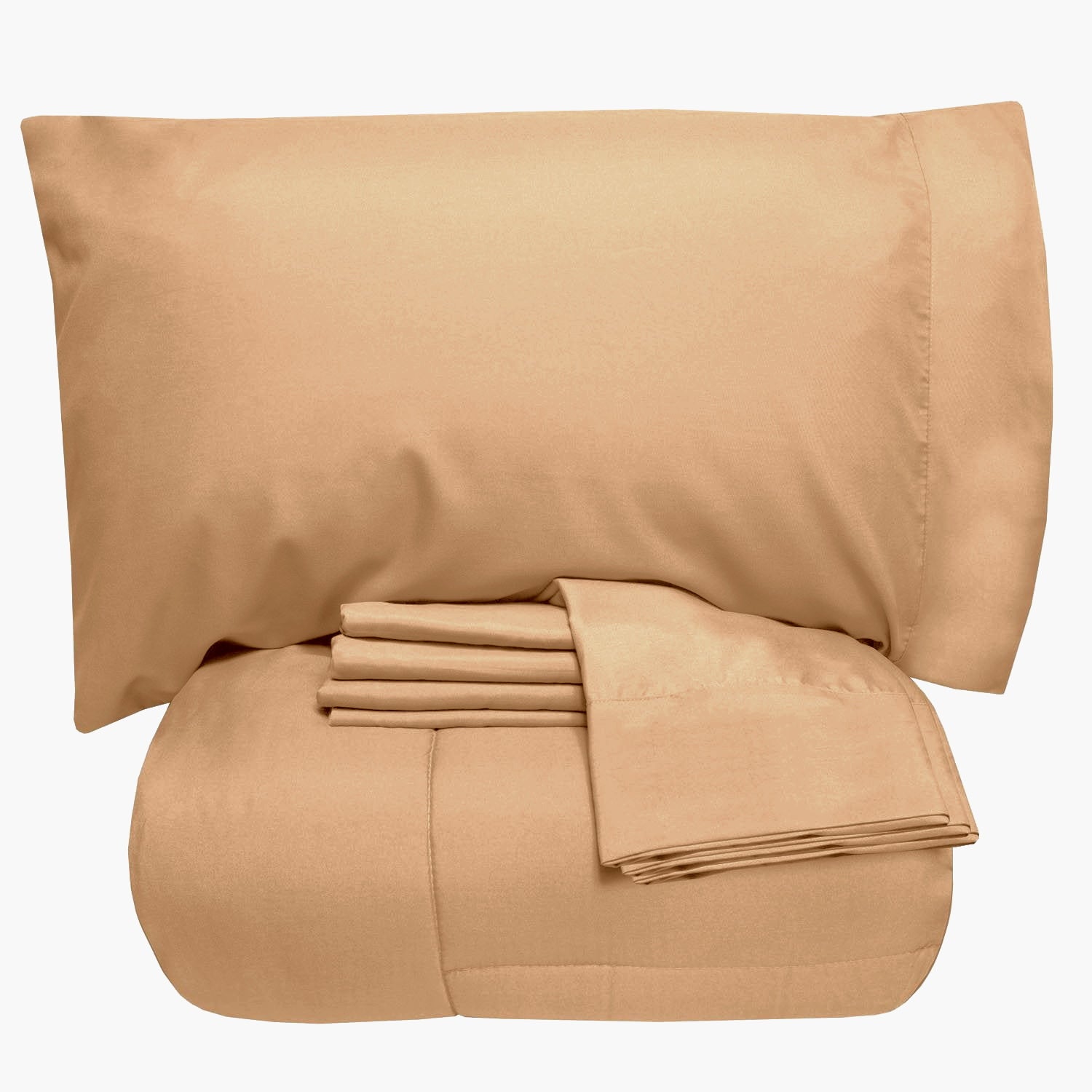 Essential 7-Piece Bed in a Bag Set Taupe - Folded