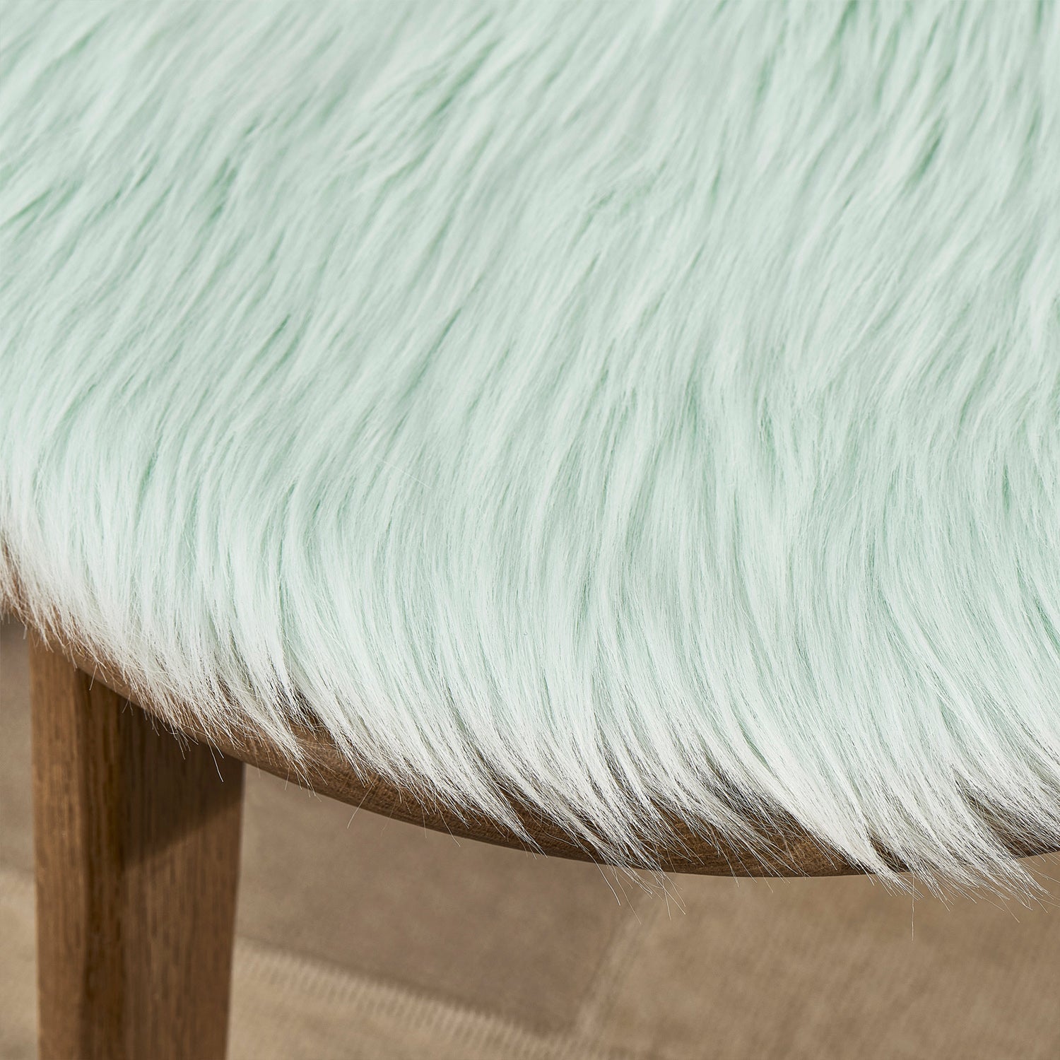 Faux Fur Chair Cushion Set Mint - Fabric