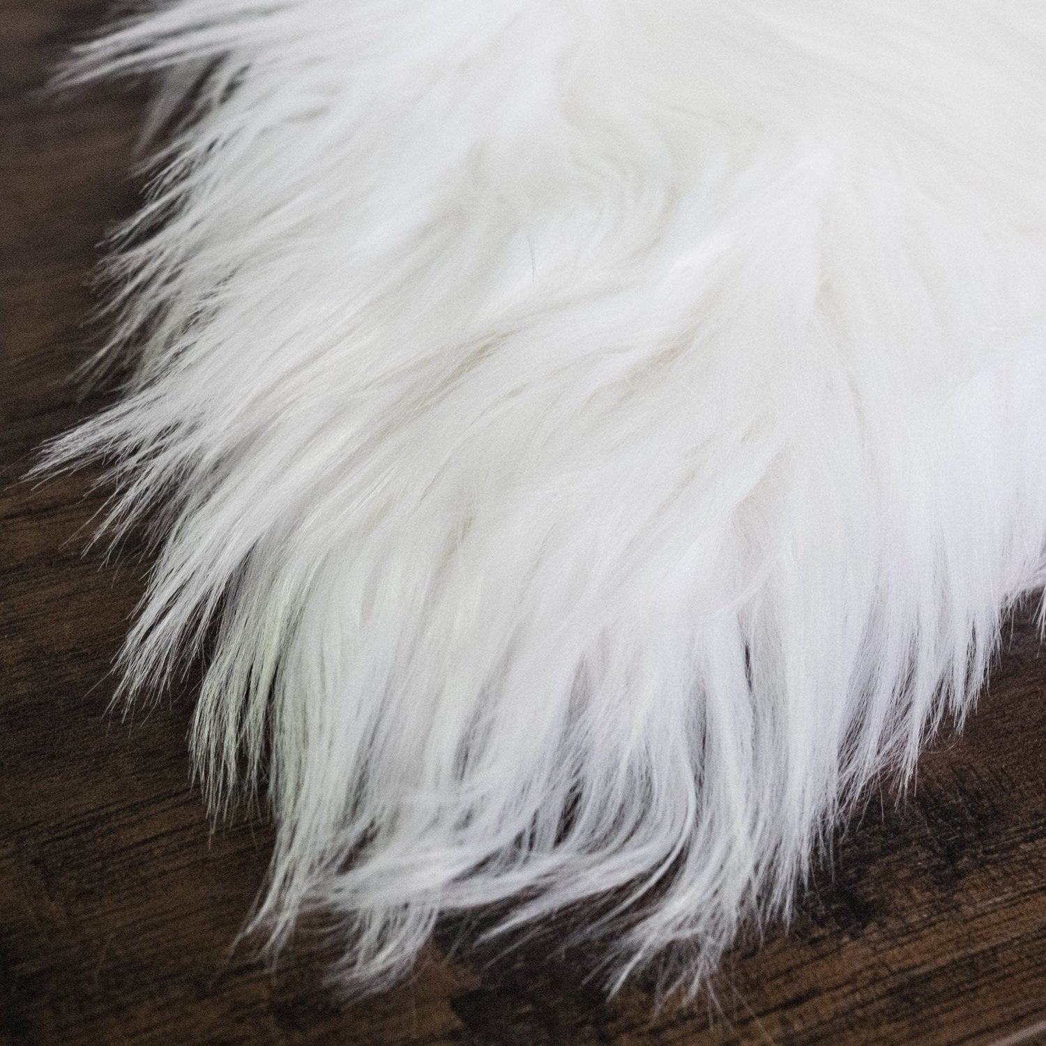 Fluffy Faux Sheepskin Fur Rug White - Fabric