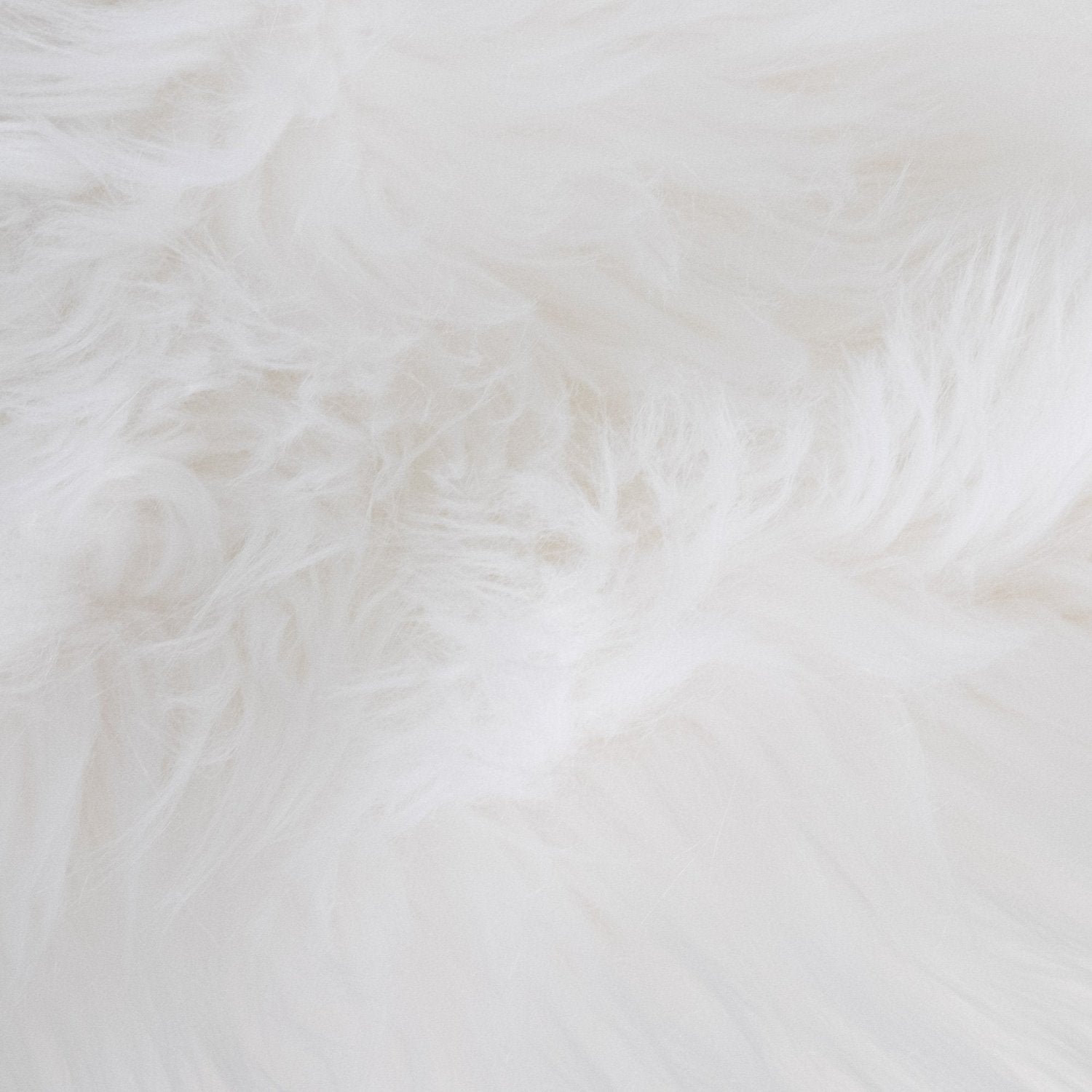 Fluffy Faux Sheepskin Fur Rug White - Back