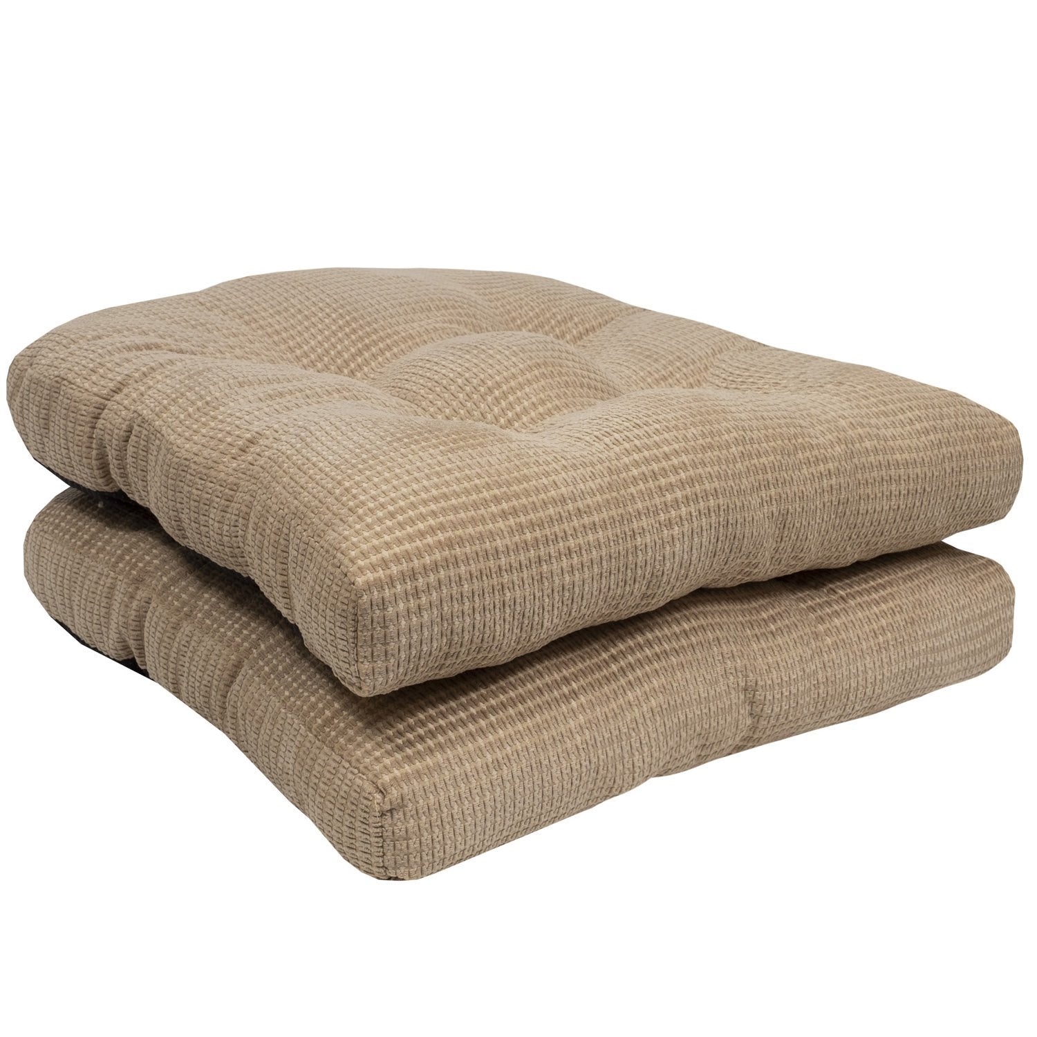 Fluffy Chair Cushion Set Taupe 2-Pack Side