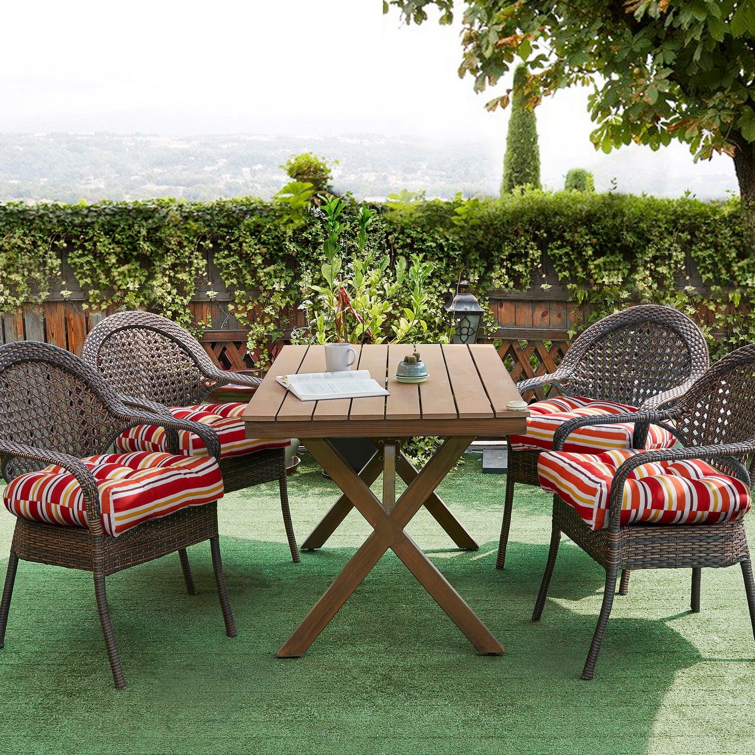 Islander Patio Chair Cushion Set Red - Lifestyle