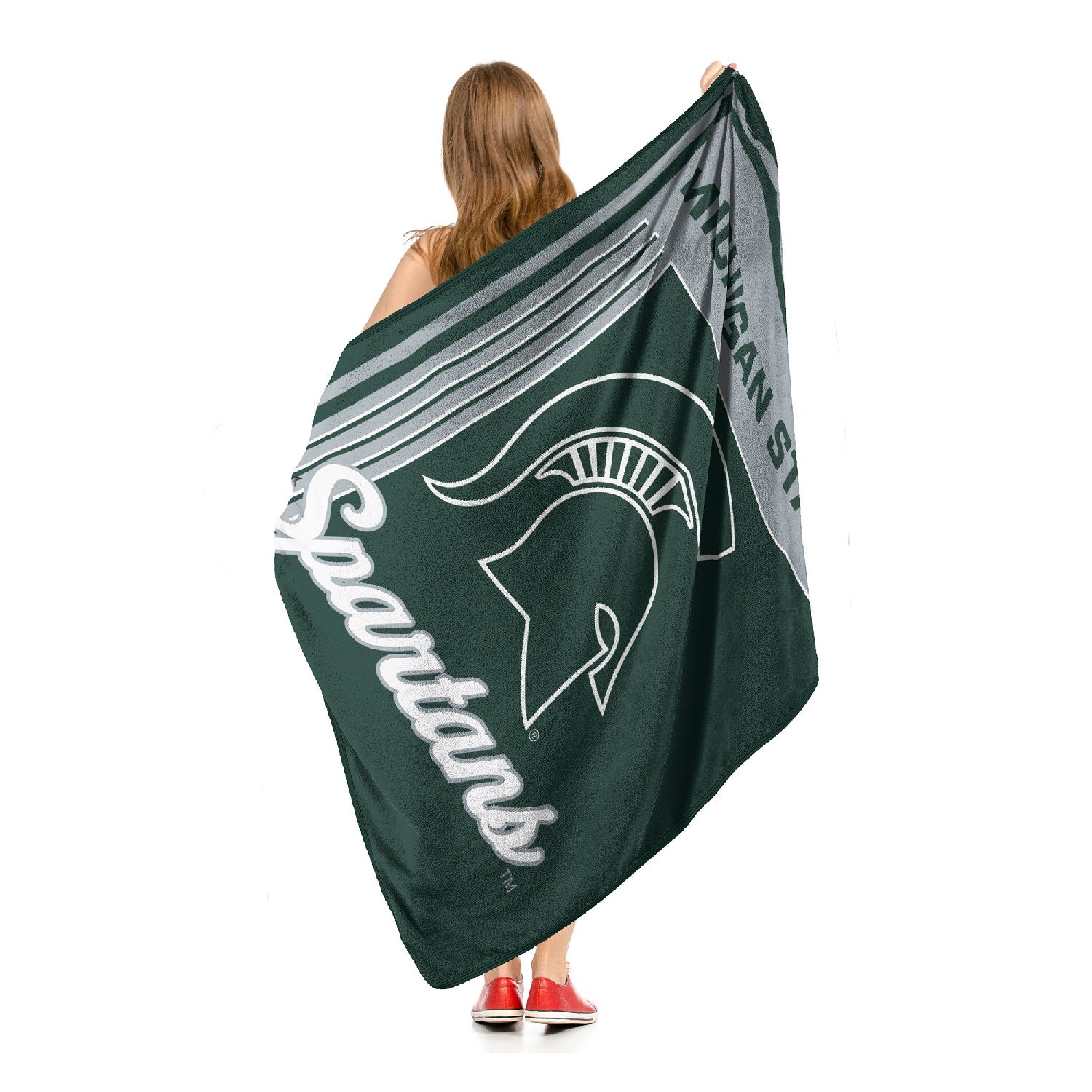 NCAA Throw Blanket Michigan State Spartans - Model
