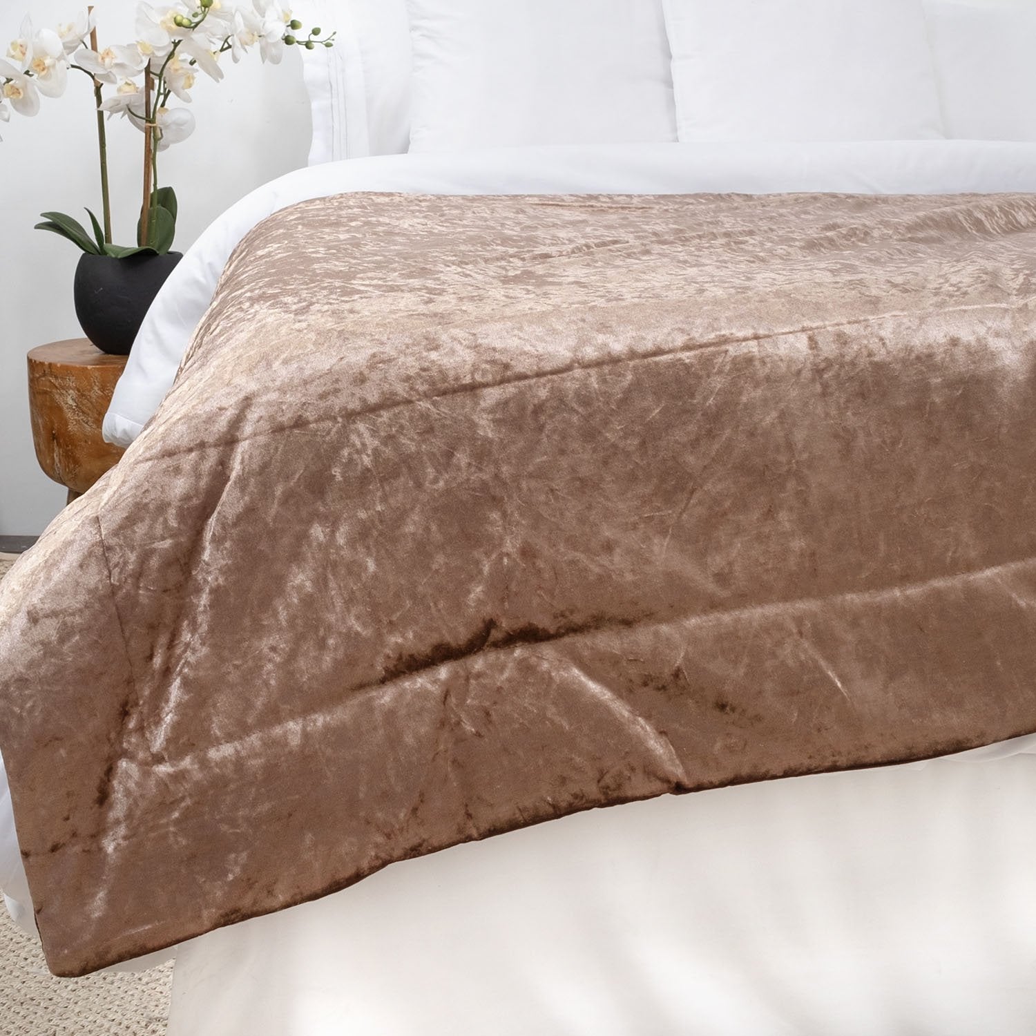 Olivia Crushed Velvet Throw Blanket Sweet Home Collection