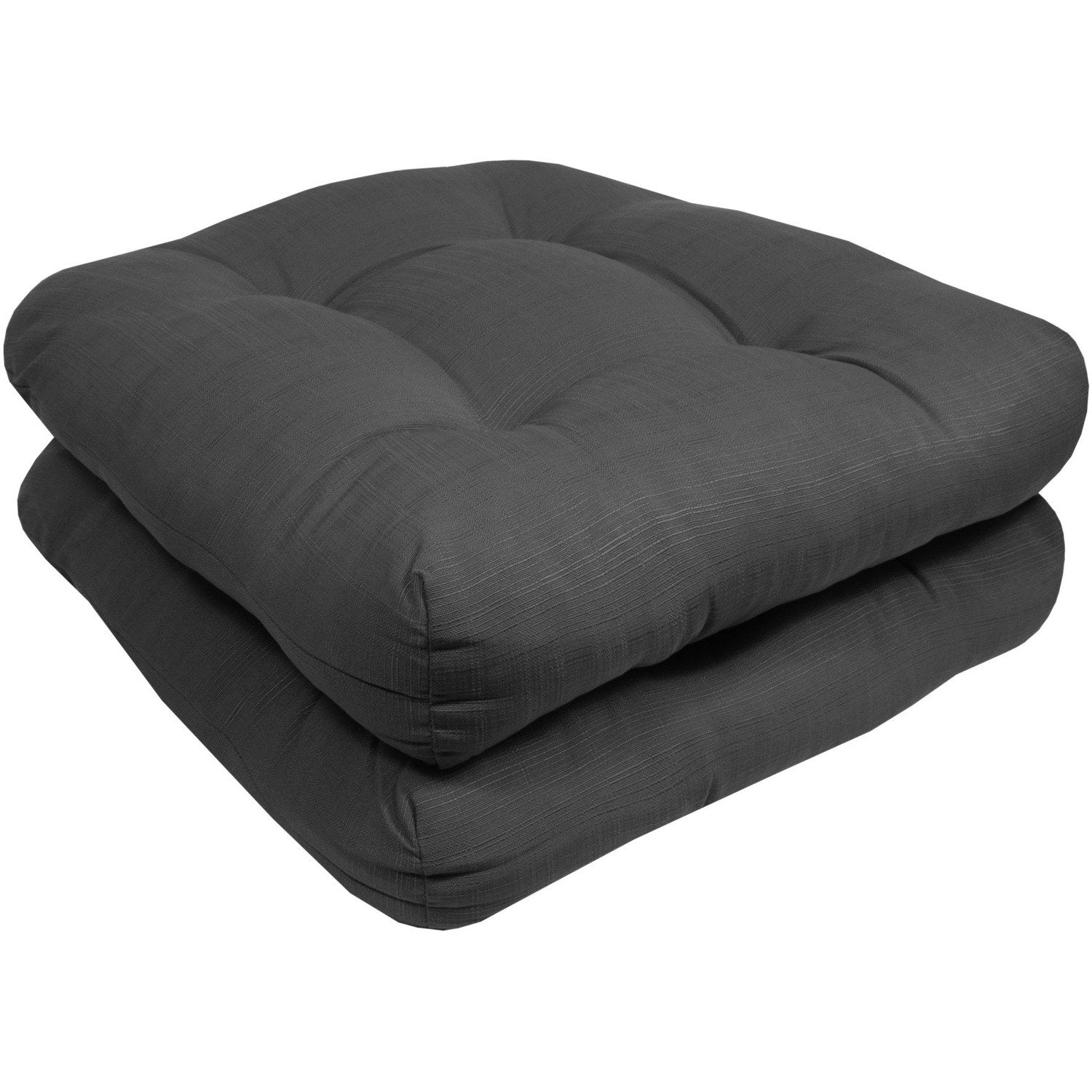 Patio Seat Cushion Set Charcoal 2-Pack - Side