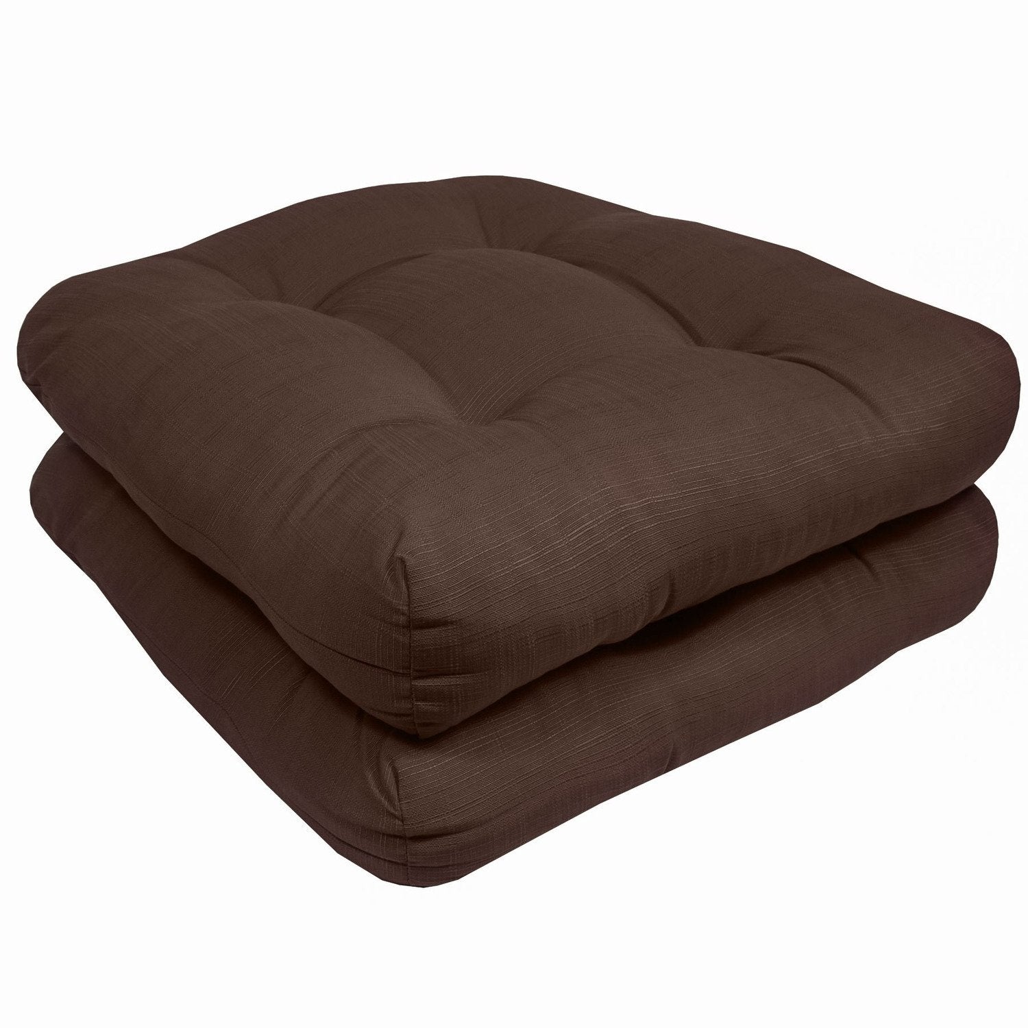 Patio Seat Cushion Set Chocolate 2-Pack - Side
