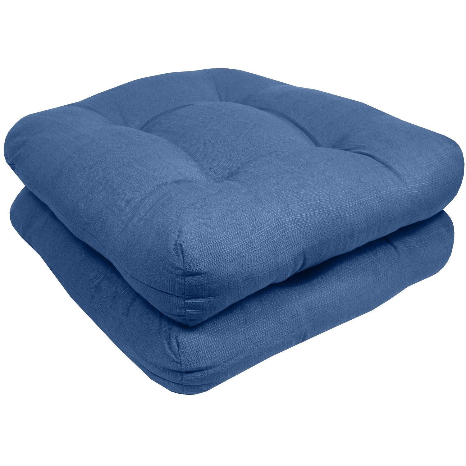 Patio Seat Cushion Set Denim Blue 2-Pack - Side
