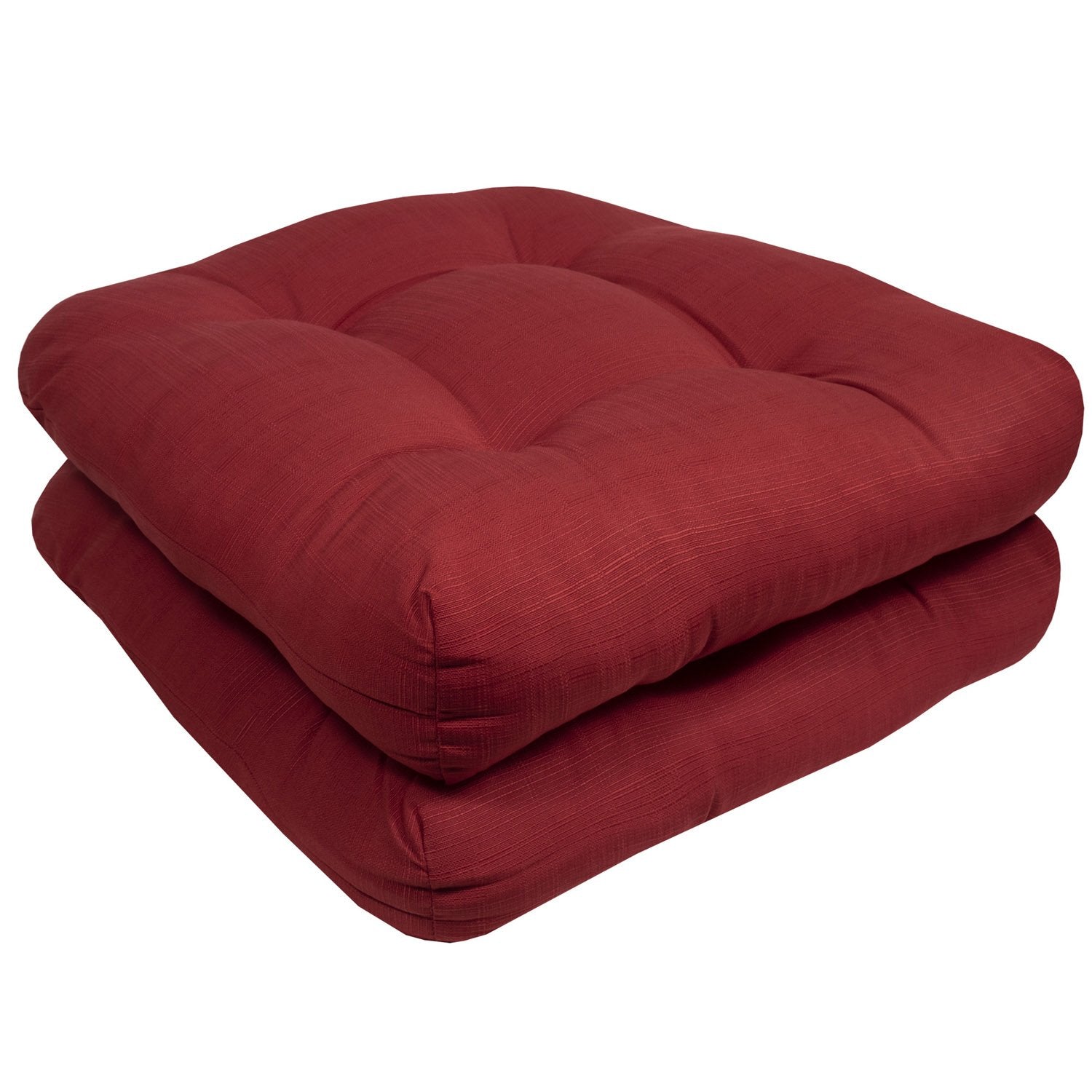 Patio Seat Cushion Set Red 2-Pack - Side