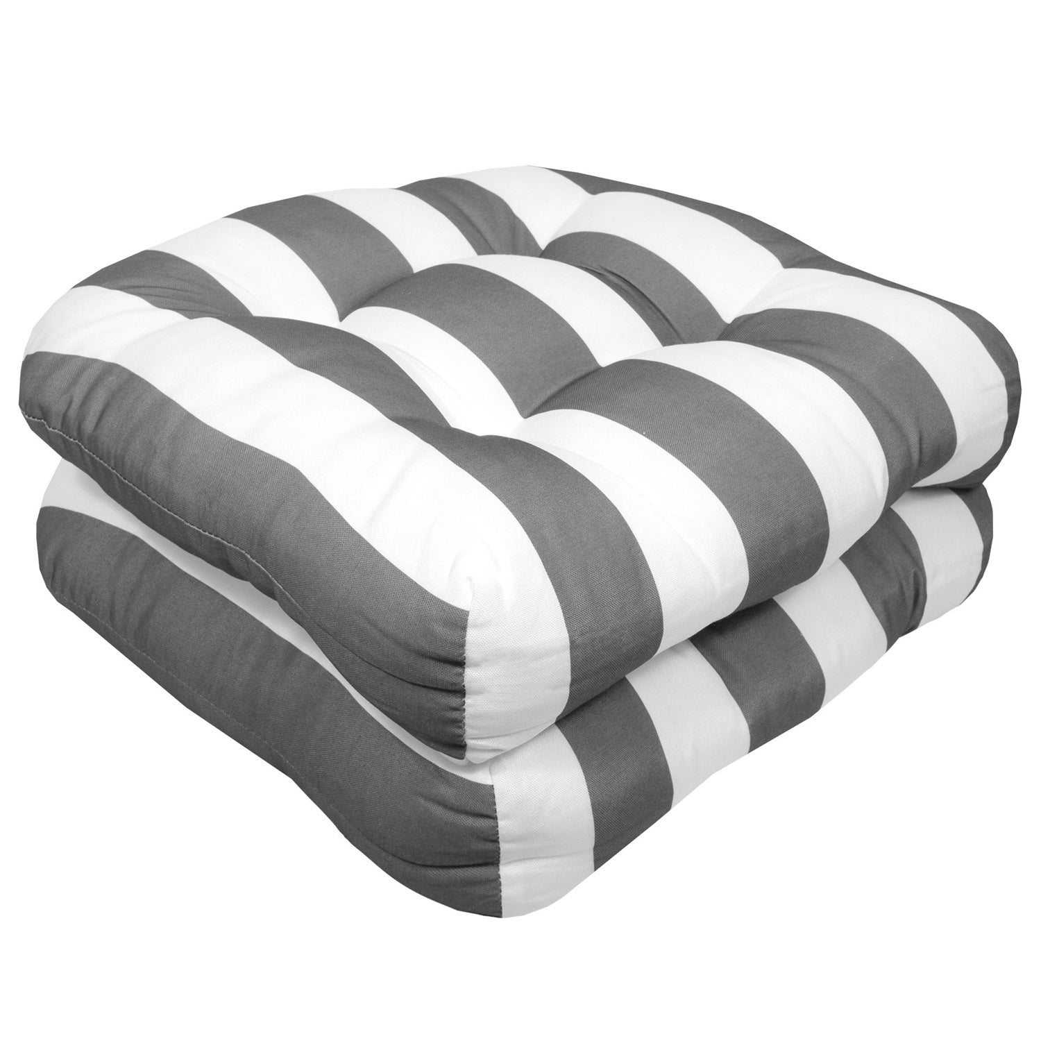 Havana Patio Seat Cushion Set Silver White 2-Pack - Side