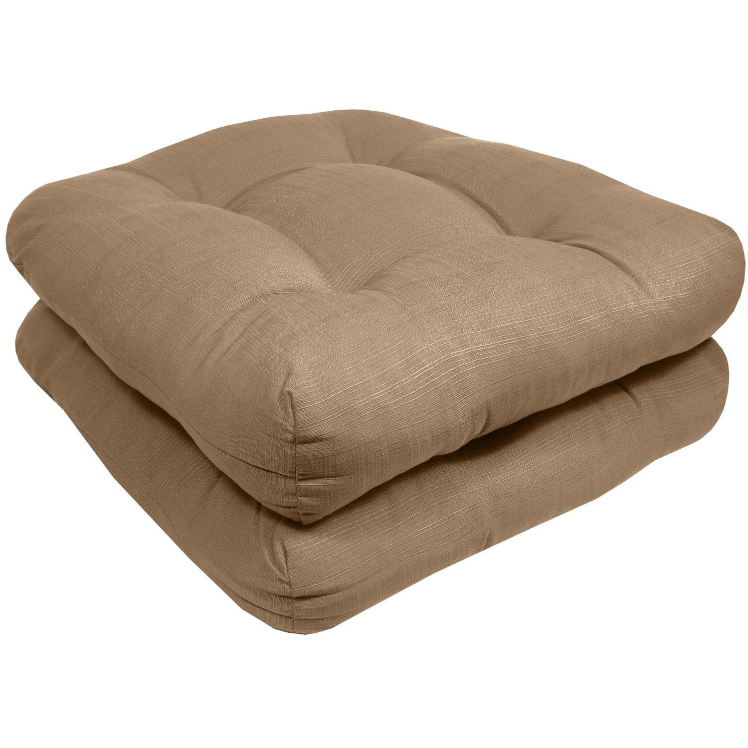 Patio Seat Cushion Set Taupe 2-Pack - Side