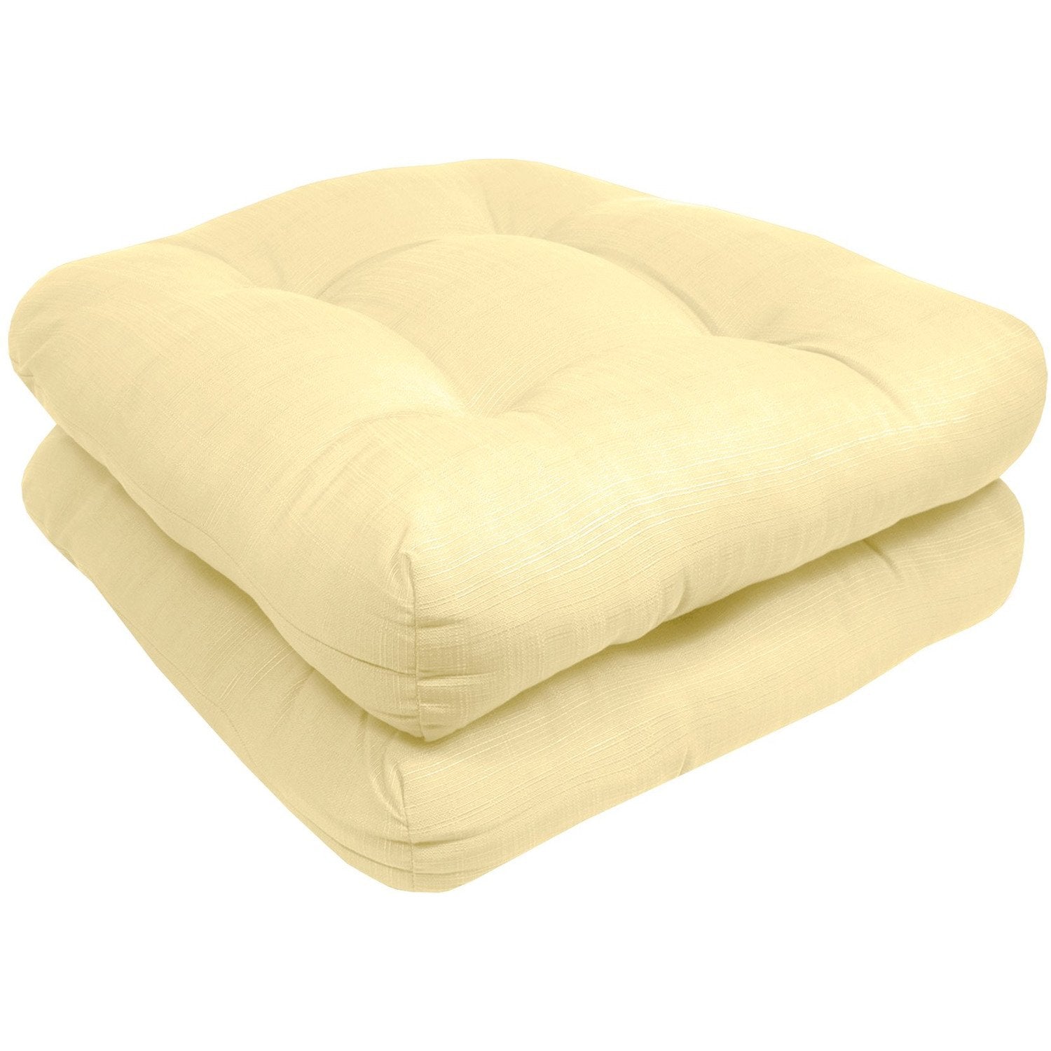 Patio Seat Cushion Set Yellow 2-Pack - Side