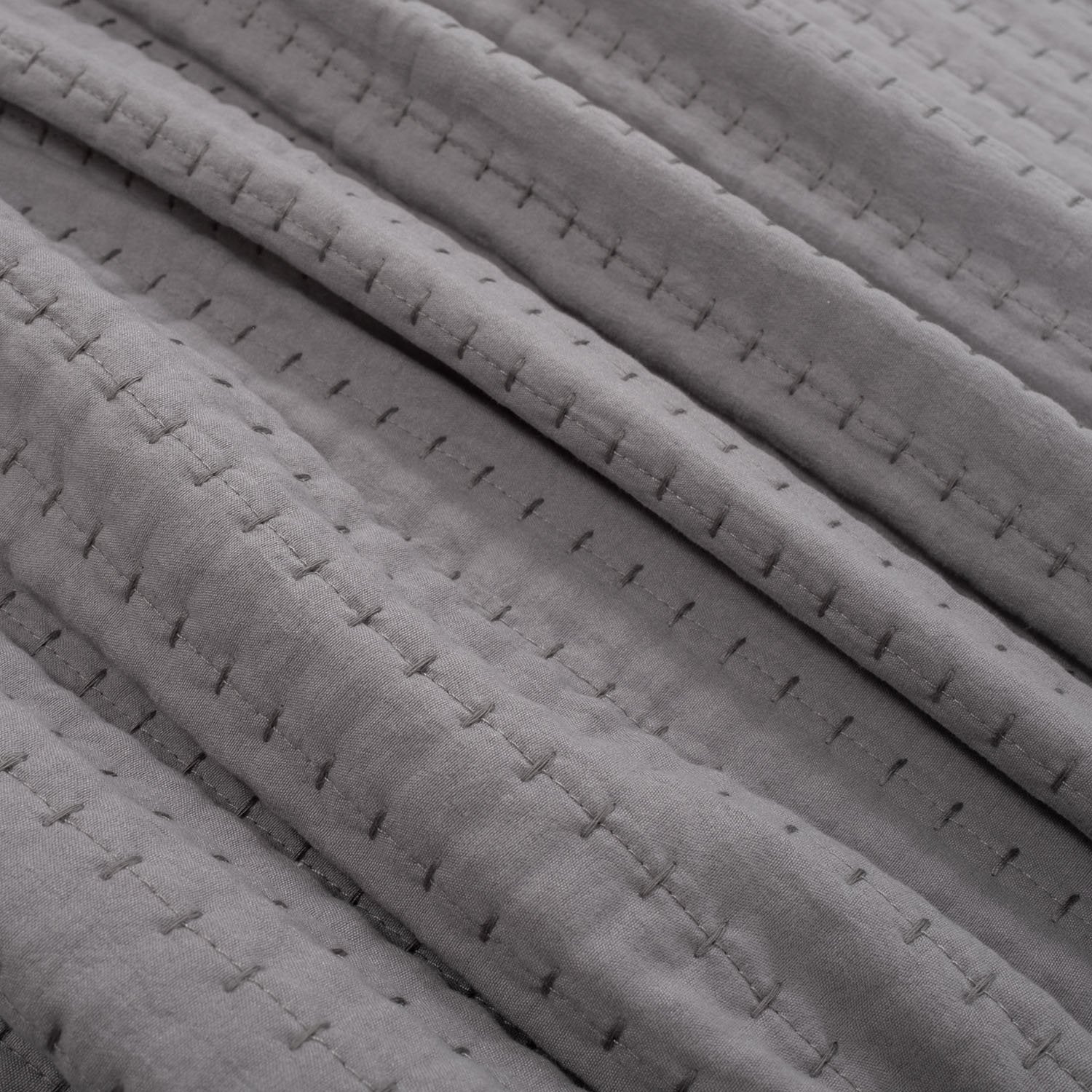 Pick Stitch Vintage 3-Piece Quilt Set Gray - Fabric