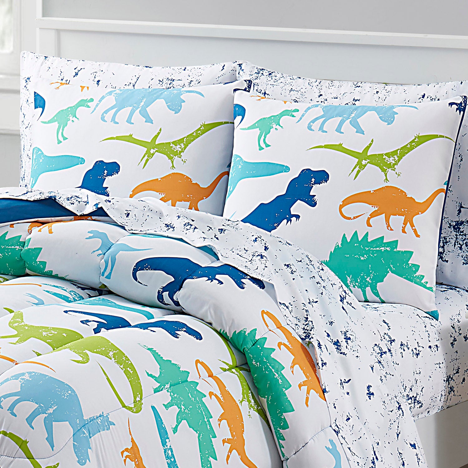 Printed Kids Bed in a Bag Set, Dinosaurs - Detail