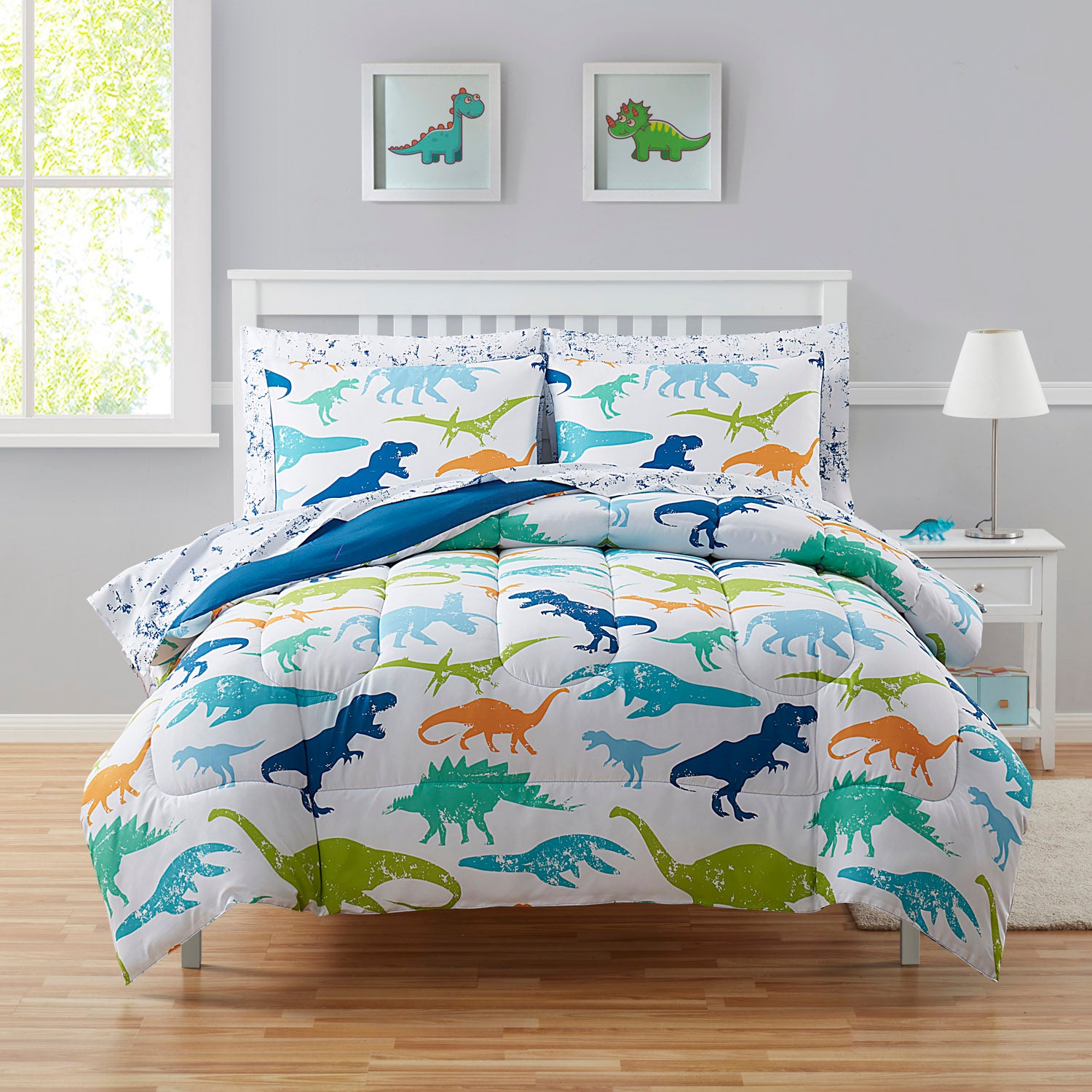 Printed Kids Bed in a Bag Set, Dinosaurs - Bed 2