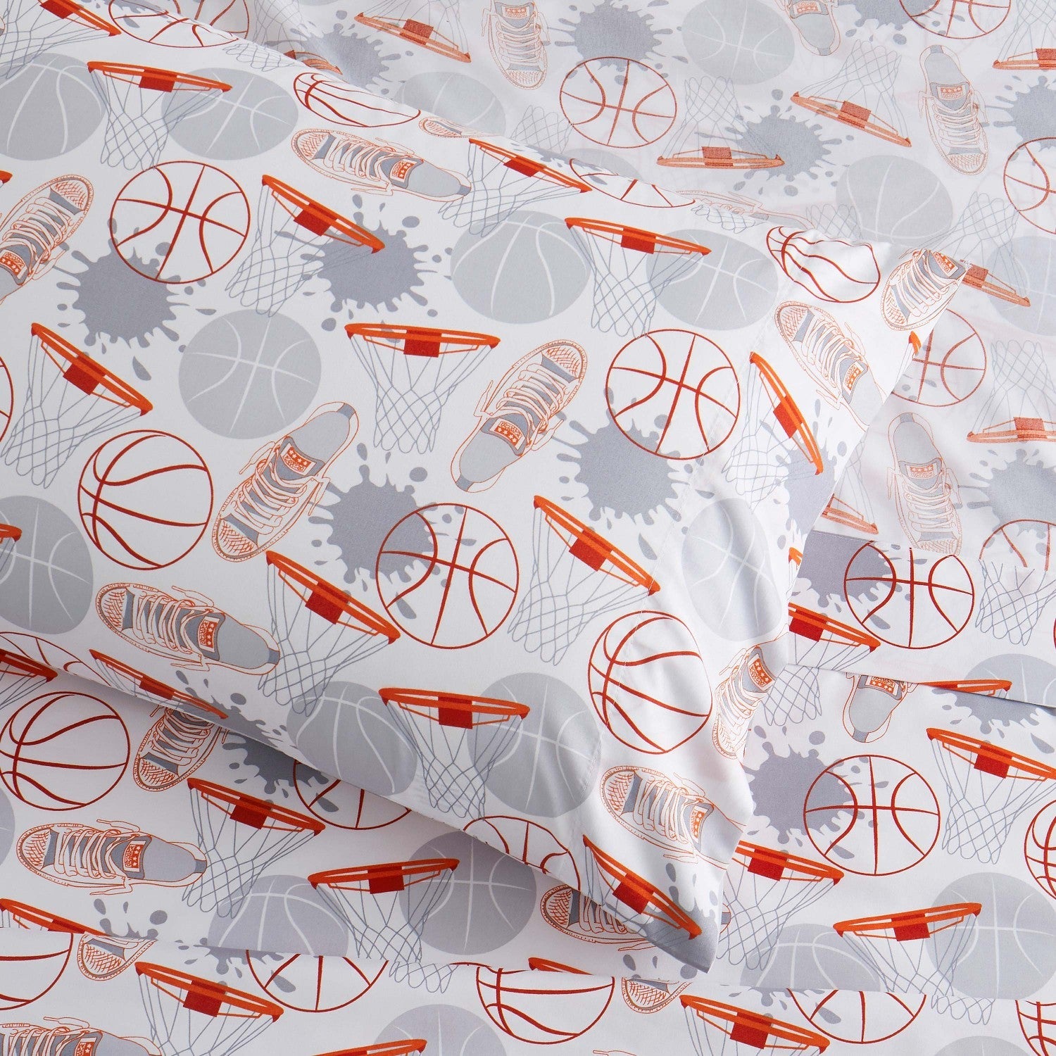 Printed Kids Bed Sheet Set (Basketball) - Pillowcase