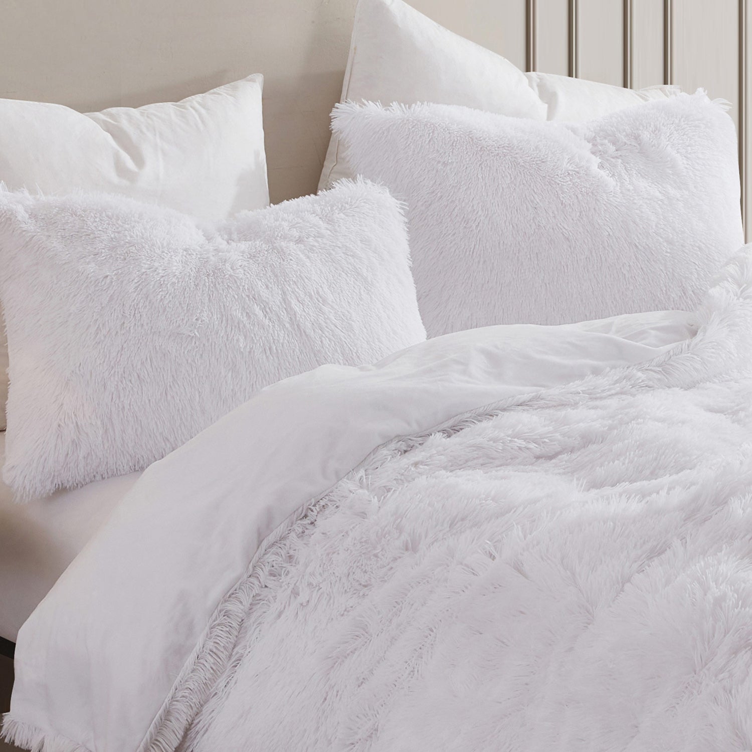 Shaggy Faux Fur Comforter Set Sweet Home Collection