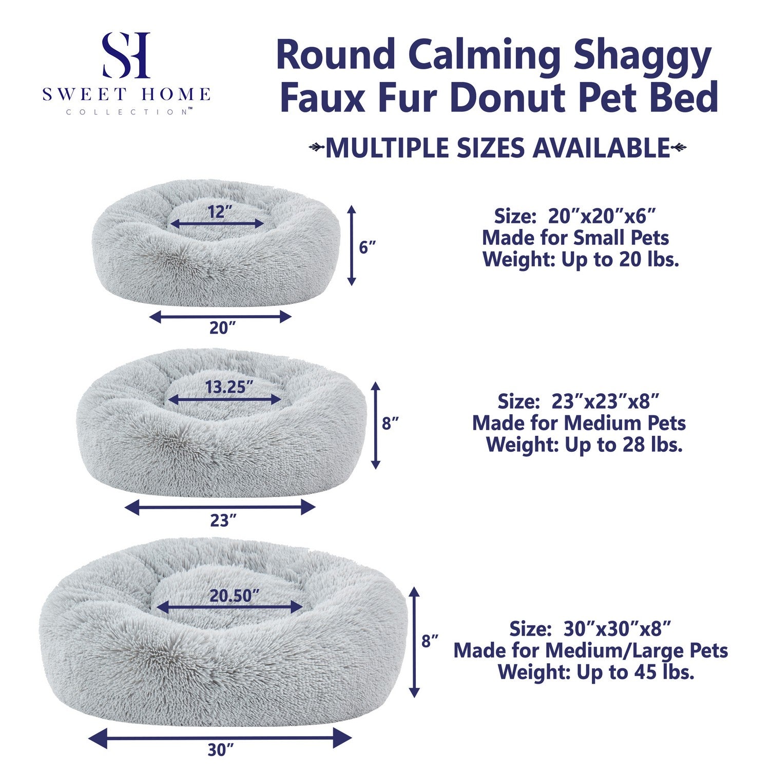 Shaggy Faux Fur Pet Bed