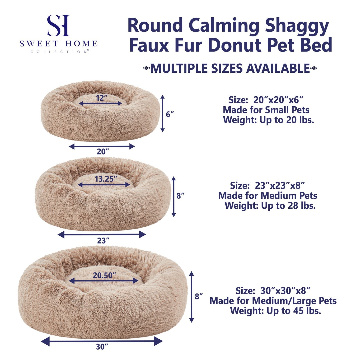 Shaggy Faux Fur Pet Bed