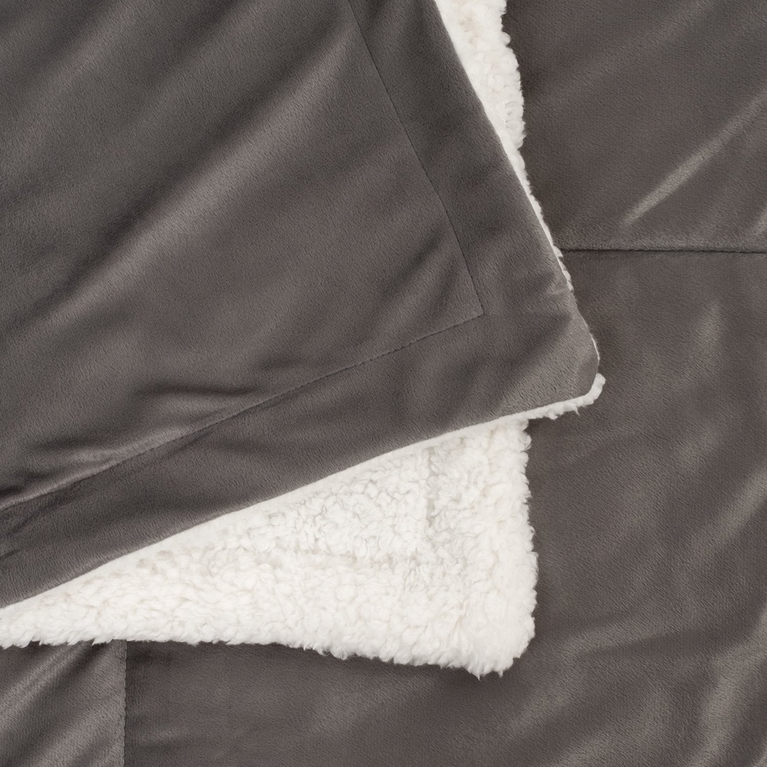 Sherpa 3-Piece Comforter Set Gray - Corner
