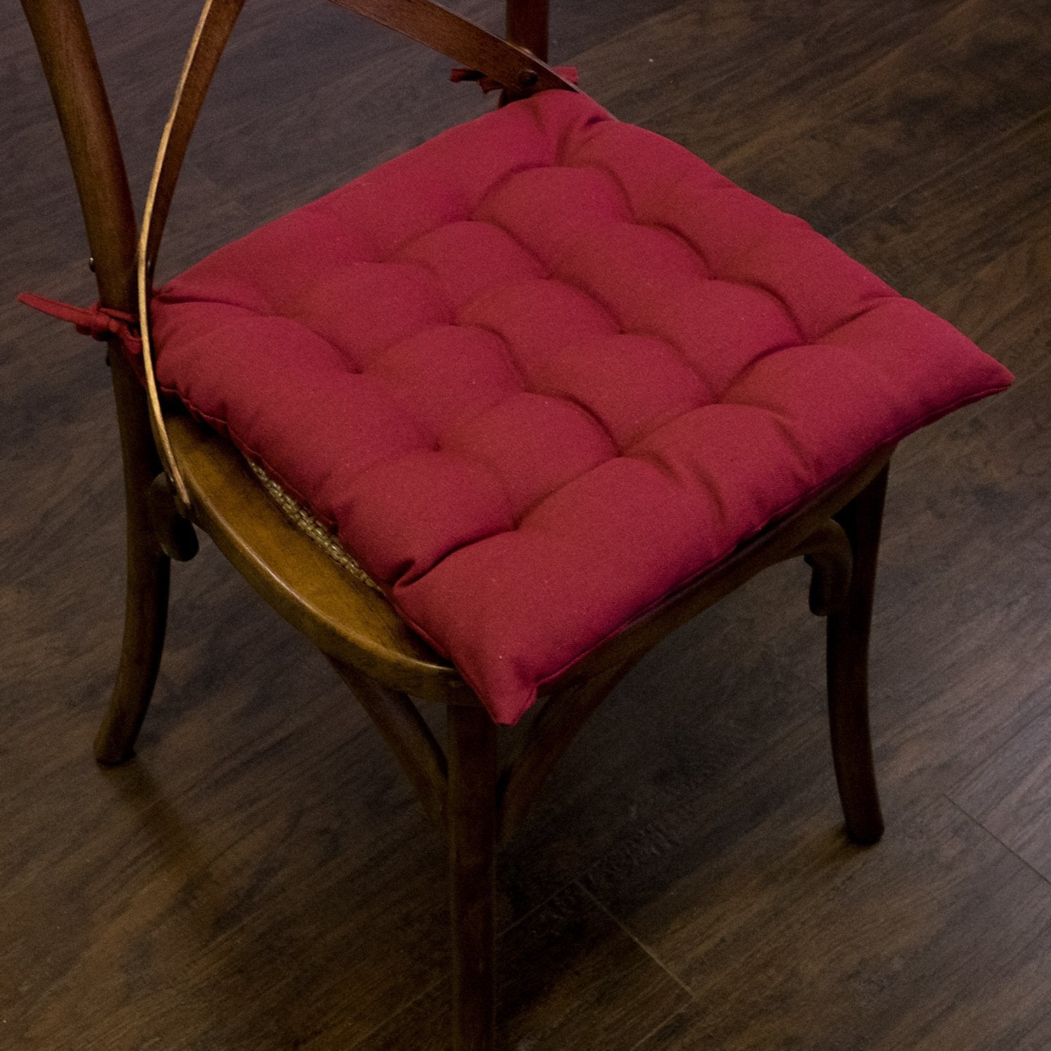 Tufted Chair Cushion Set 16 By 16 Burgundy - Chair