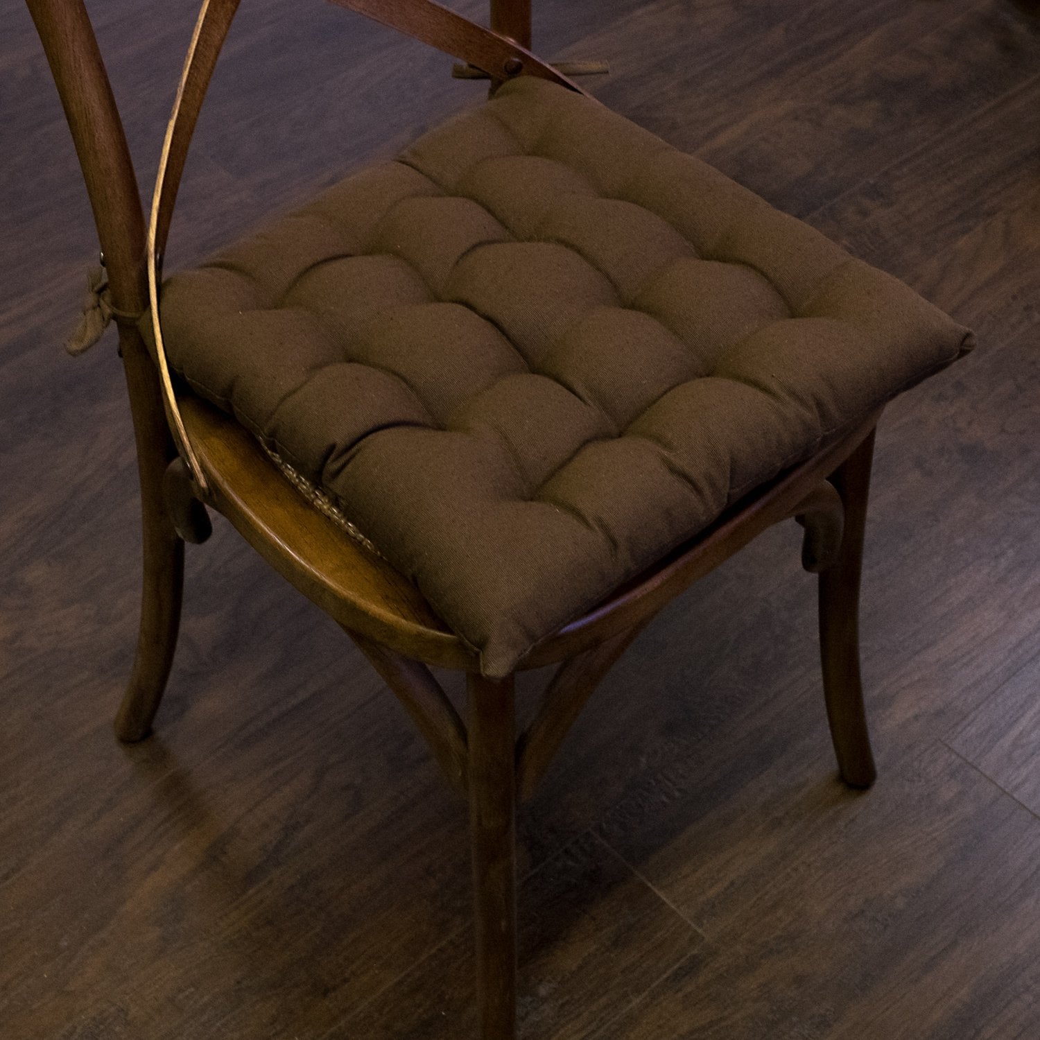Tufted Chair Cushion Set 16 By 16 Chocolate - Chair