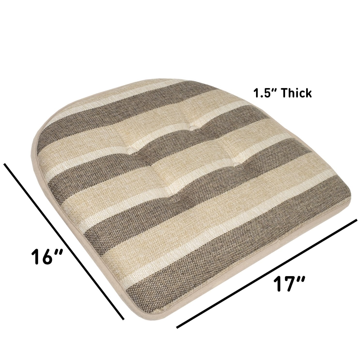 Bradford U-Shape Chair Cushion Set Beige Brown - Size
