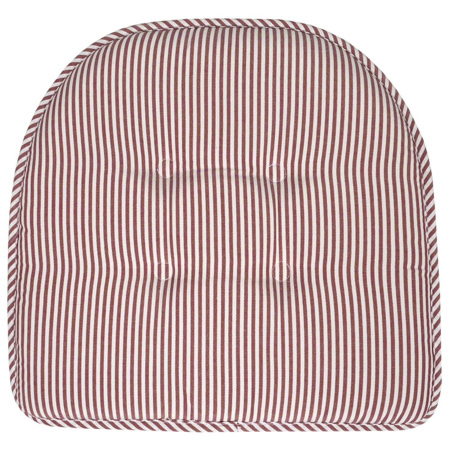Pinstripe U-Shape Chair Cushion Set Burgundy - Top
