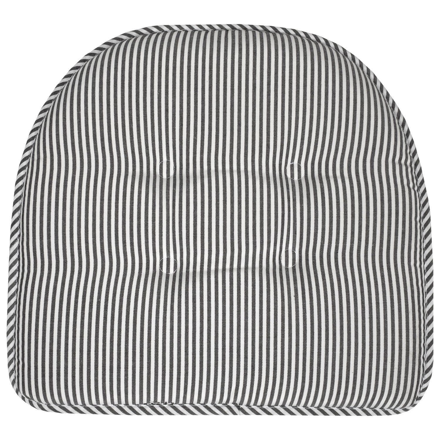 Pinstripe U-Shape Chair Cushion Set Charcoal - Top