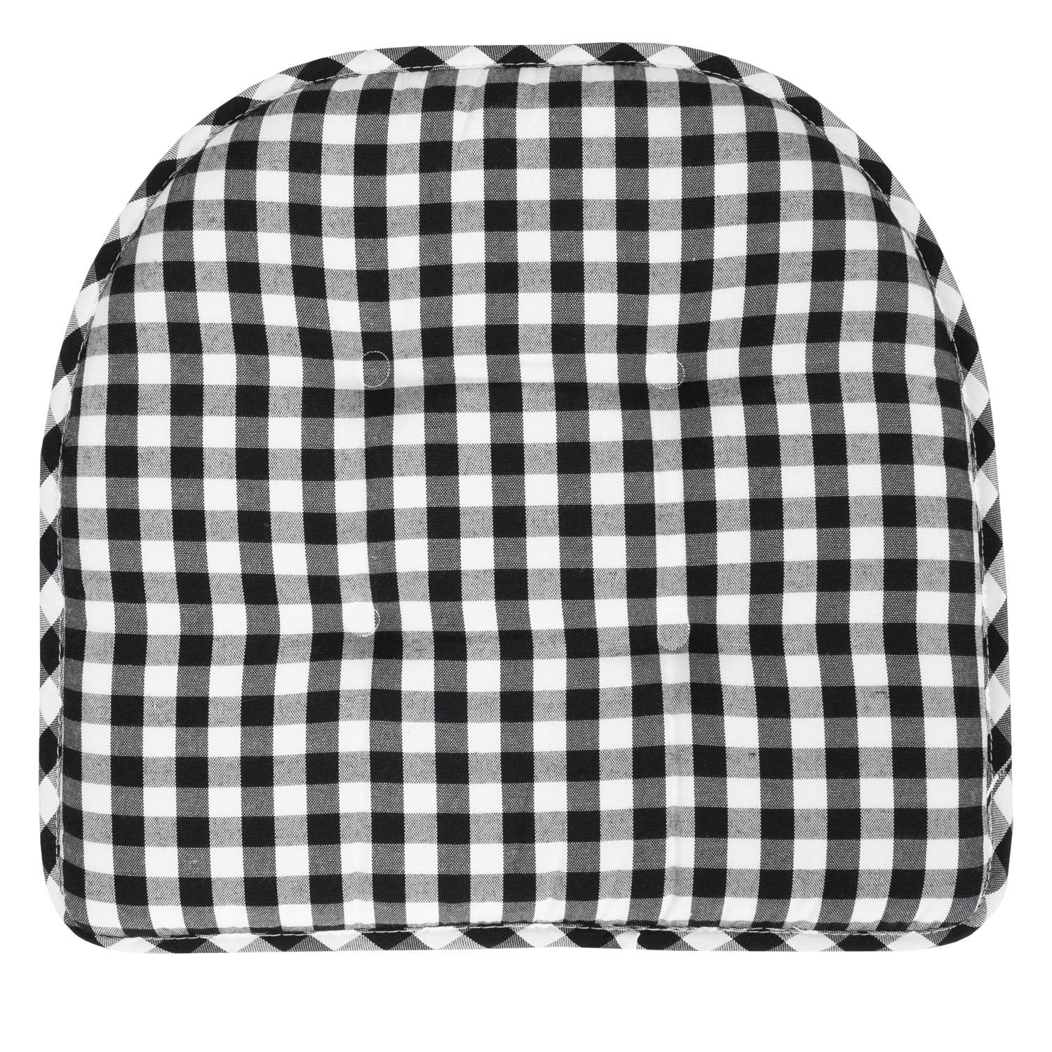 U Shape Chair Cushion Set Checkered Black White - Top