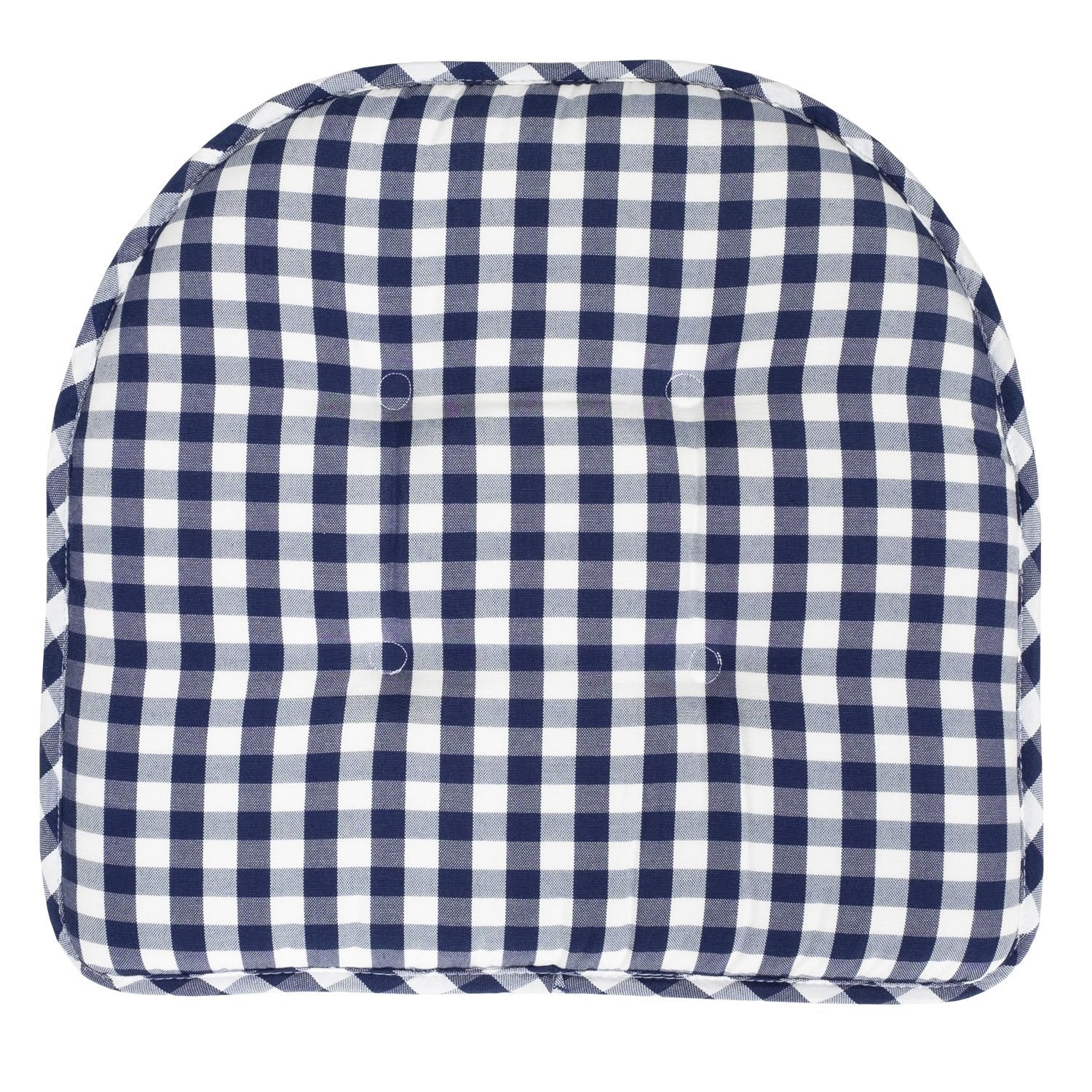 U Shape Chair Cushion Set Checkered Navy White - Top