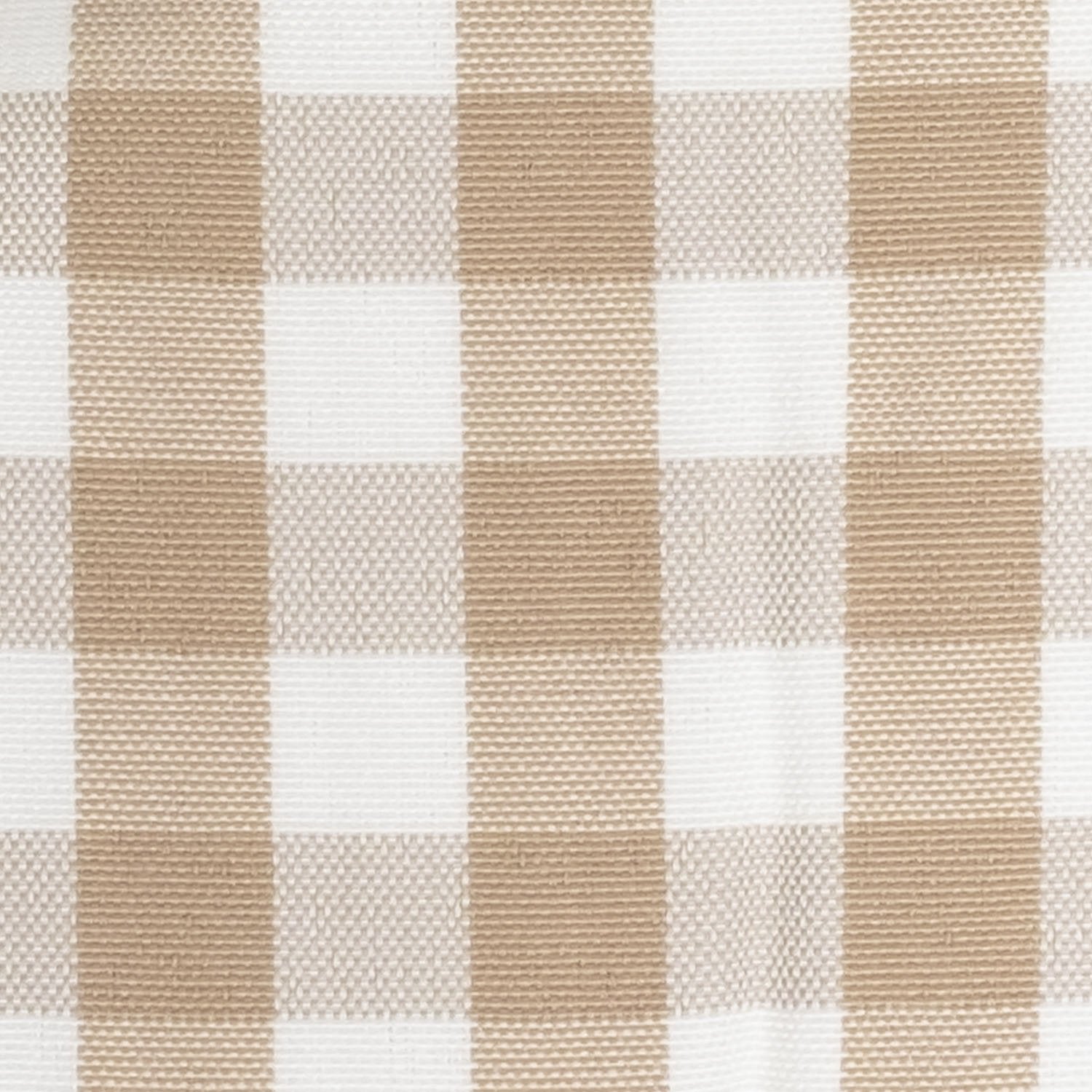 U Shape Chair Cushion Set Checkered Taupe White - Fabric