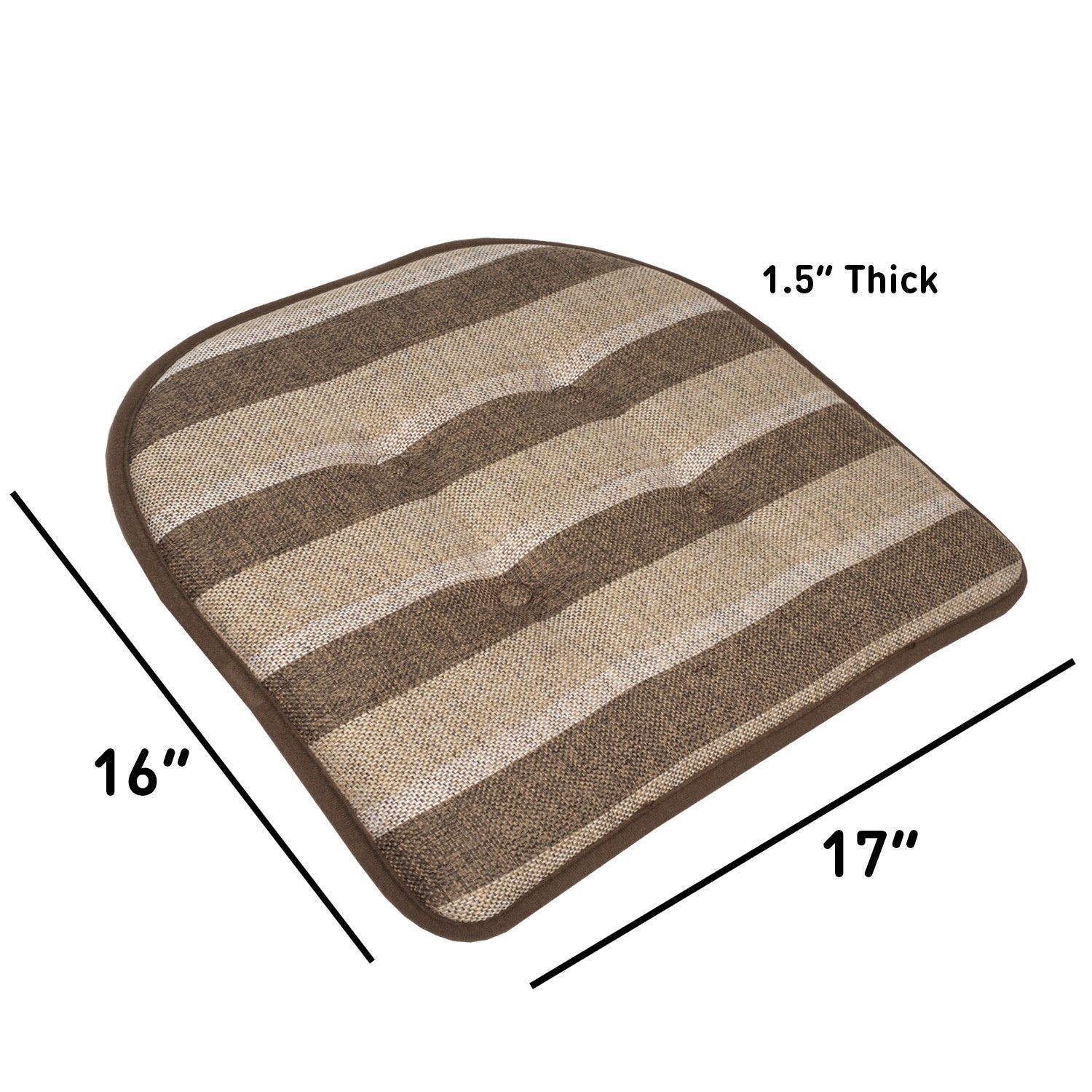 Bradford U-Shape Chair Cushion Set Chocolate Beige - Size