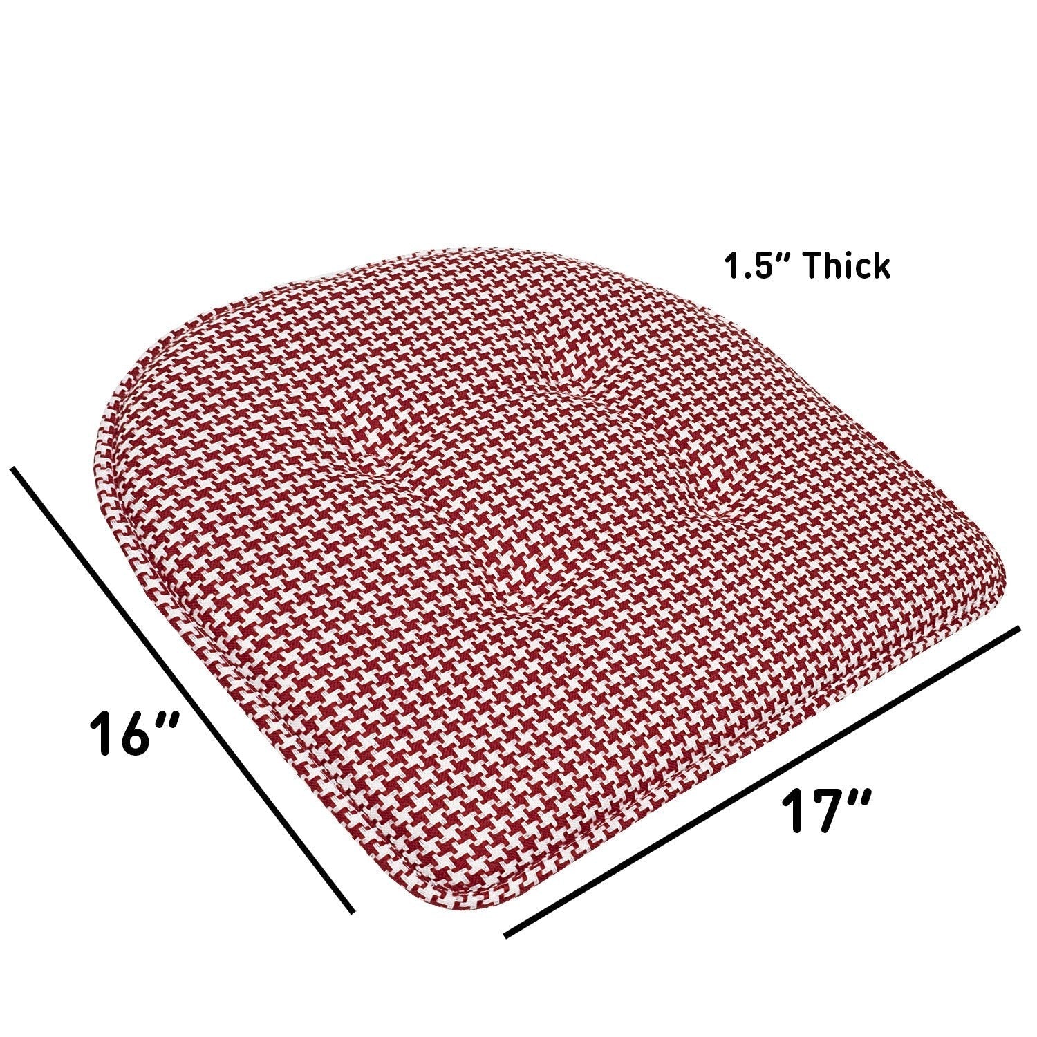 Houndstooth U-Shape Chair Cushion Set Red - Size