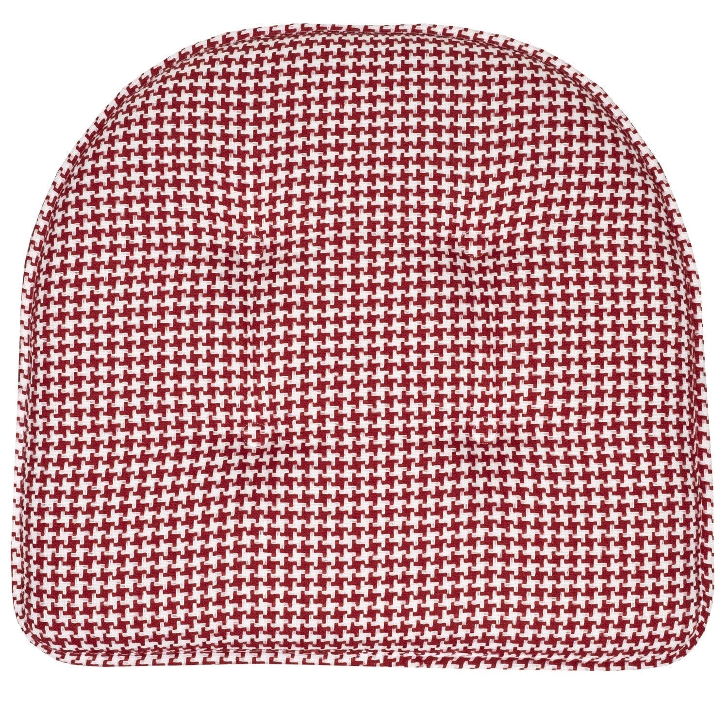 Houndstooth U-Shape Chair Cushion Set Red - Top
