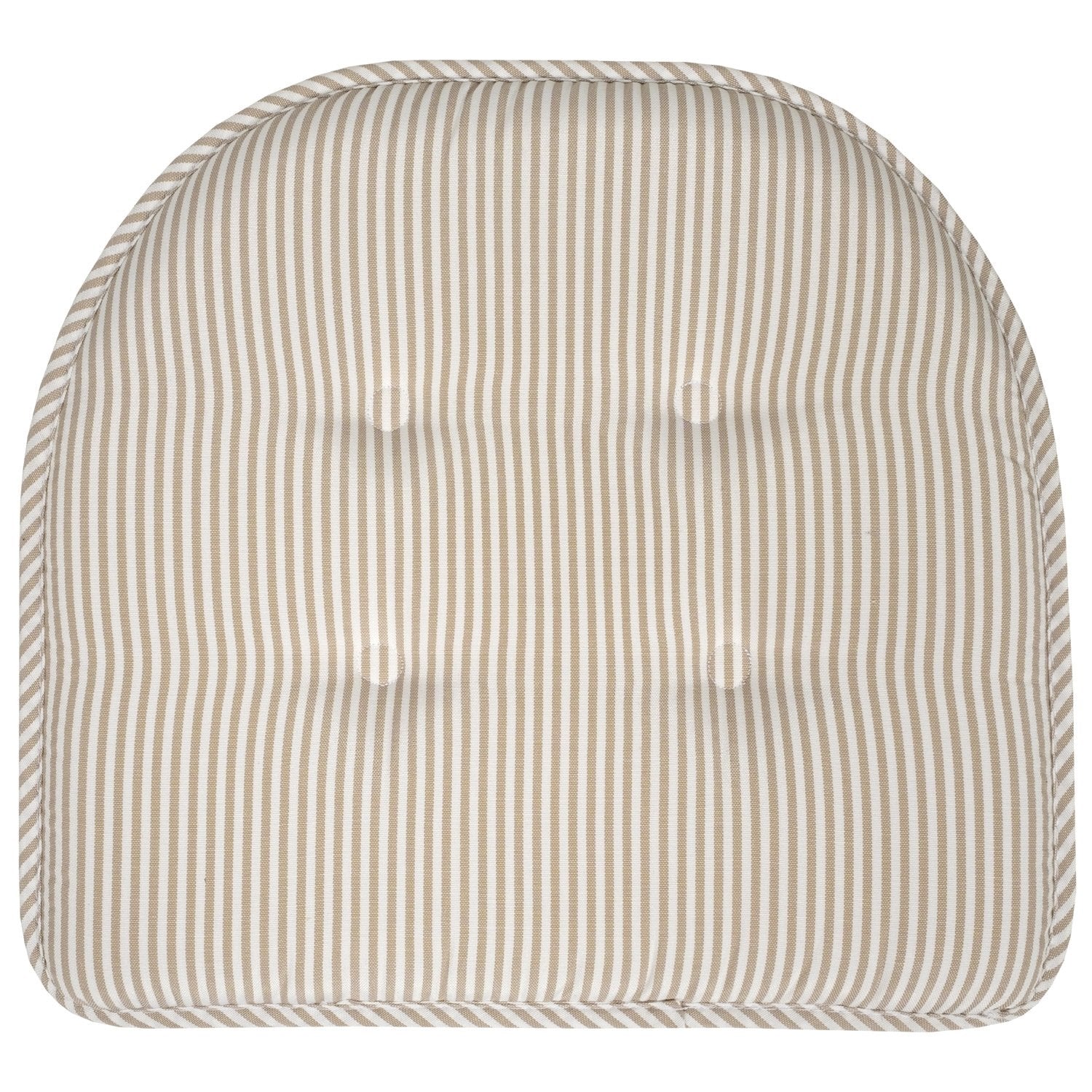 Pinstripe U-Shape Chair Cushion Set Taupe - Top