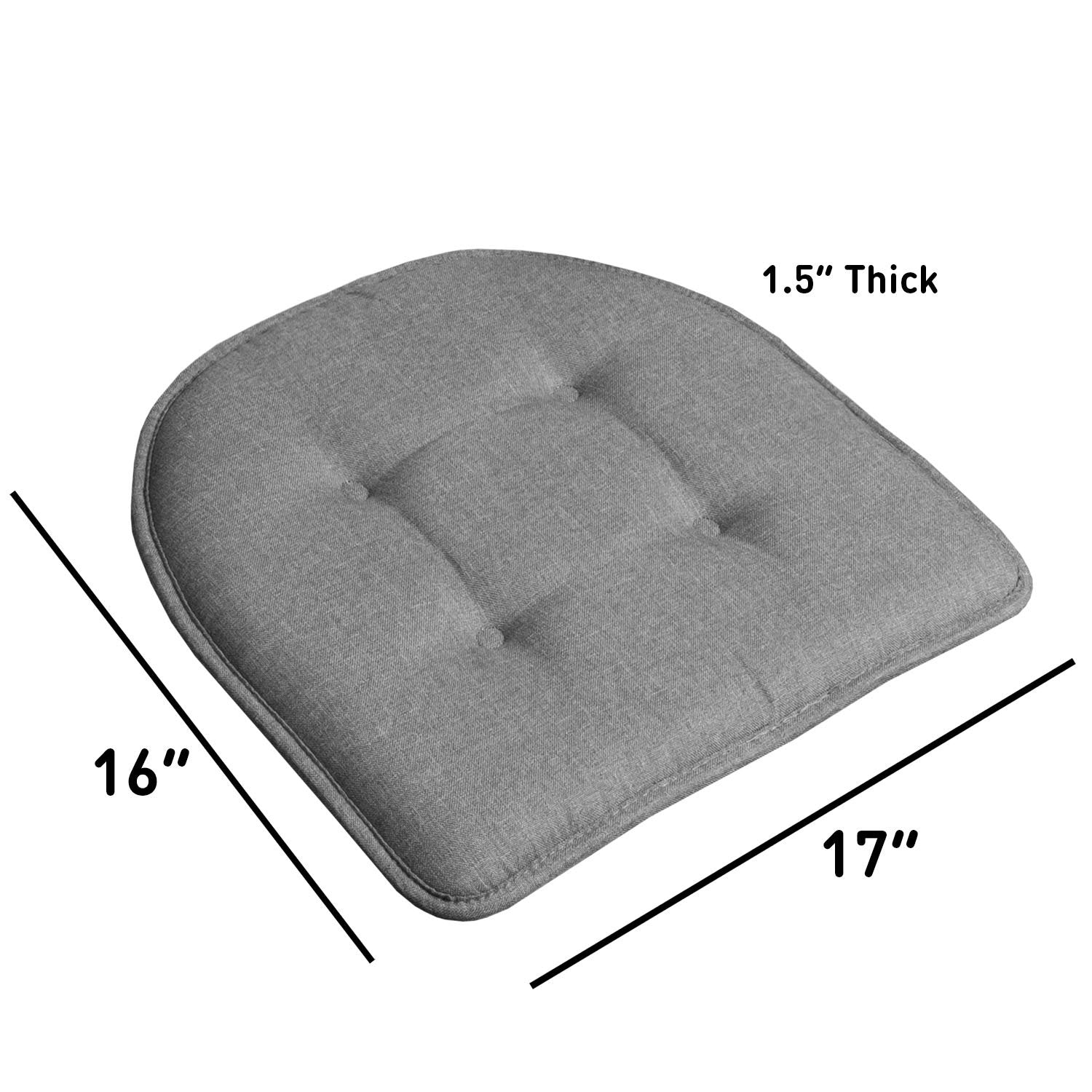 U-Shape Chair Cushion Set Gray - Size