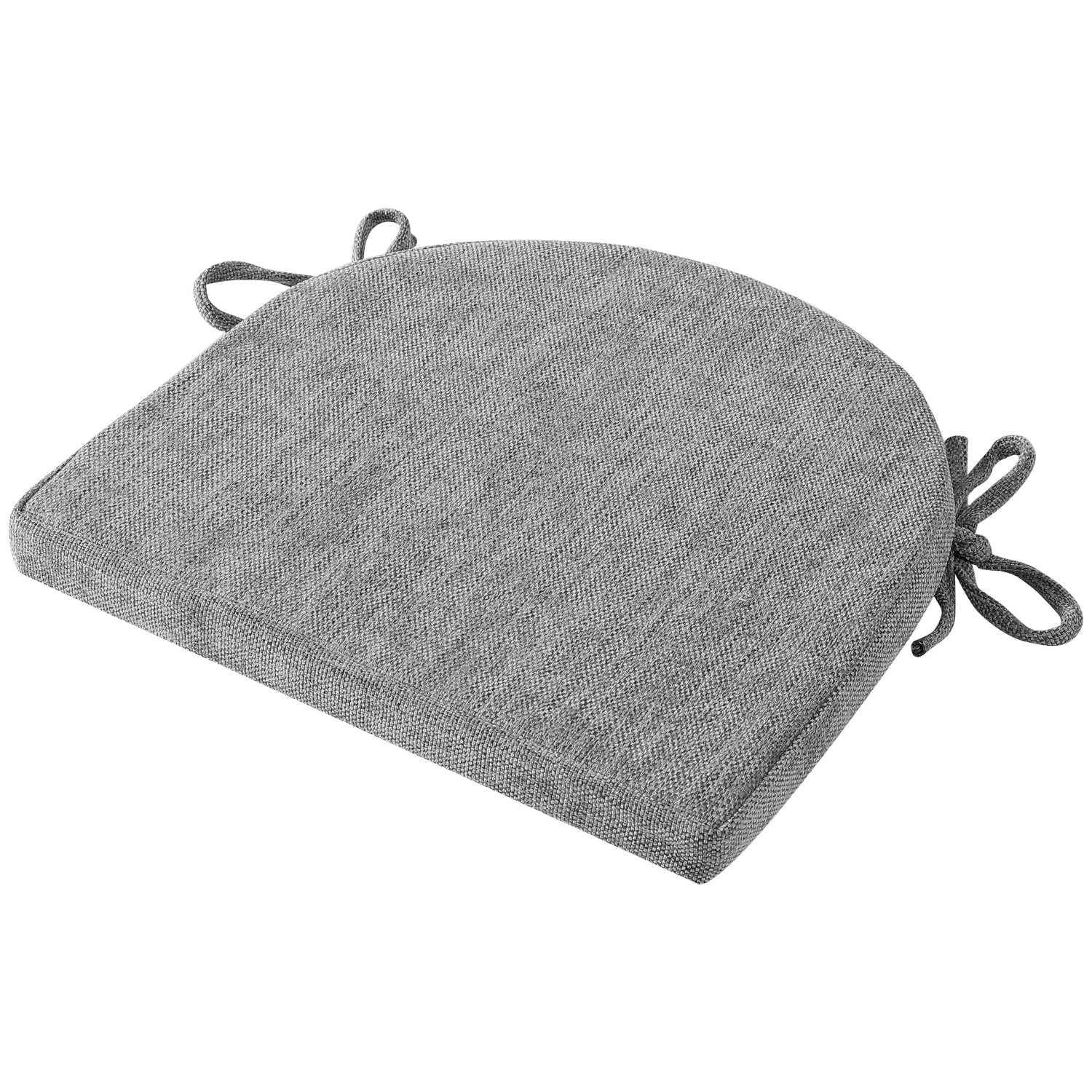 U Shape Molded Chair Cushions With Ties Gray - Single