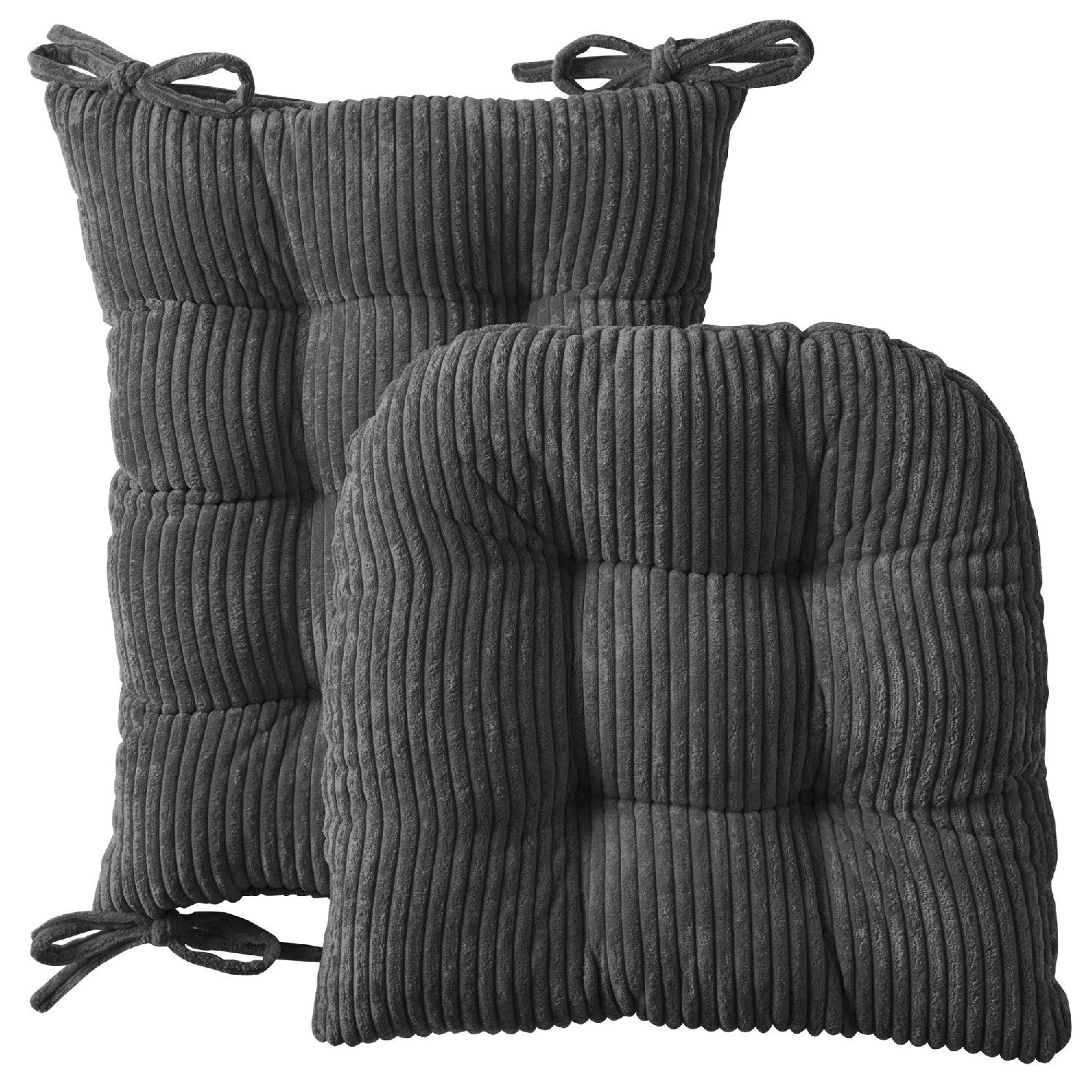 Velvet 2-Piece Rocking Chair Cushion Set Gray - Front
