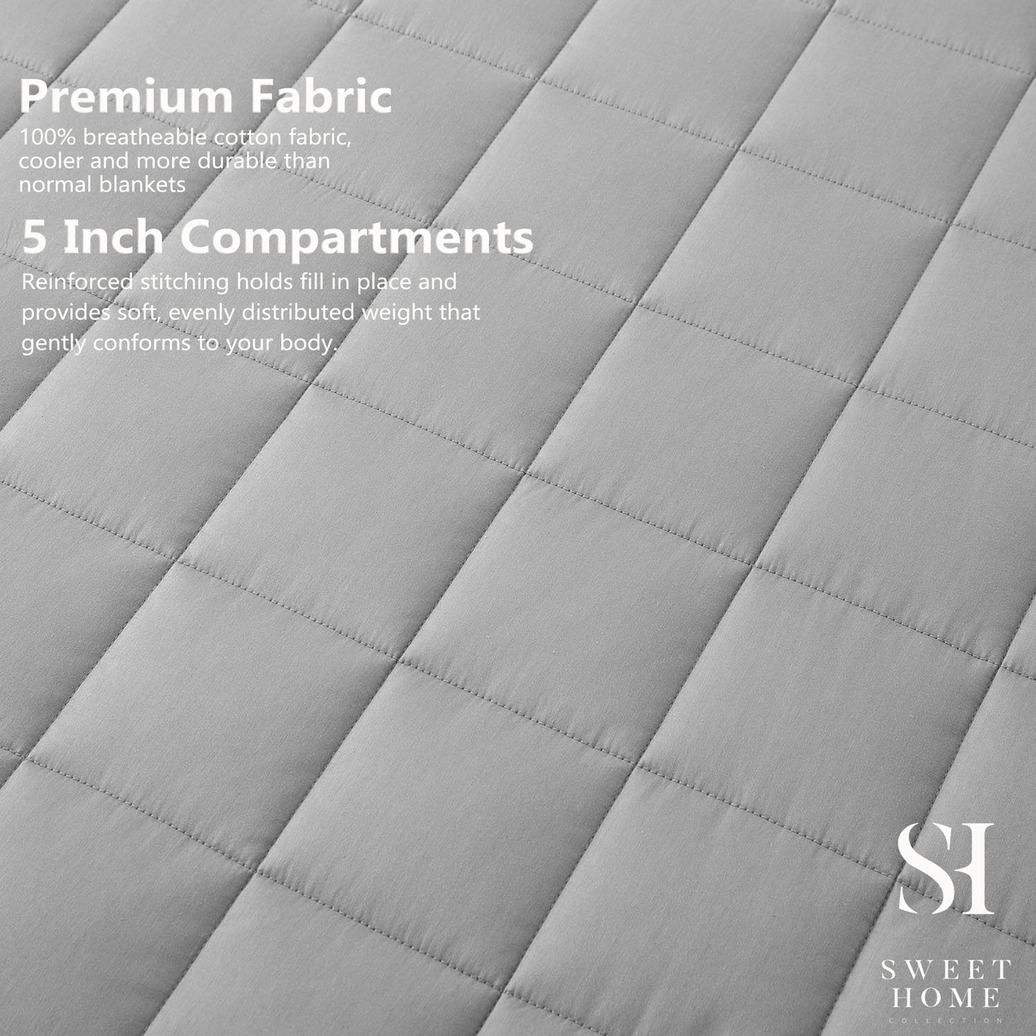 Weighted Blanket Light Gray - Detail