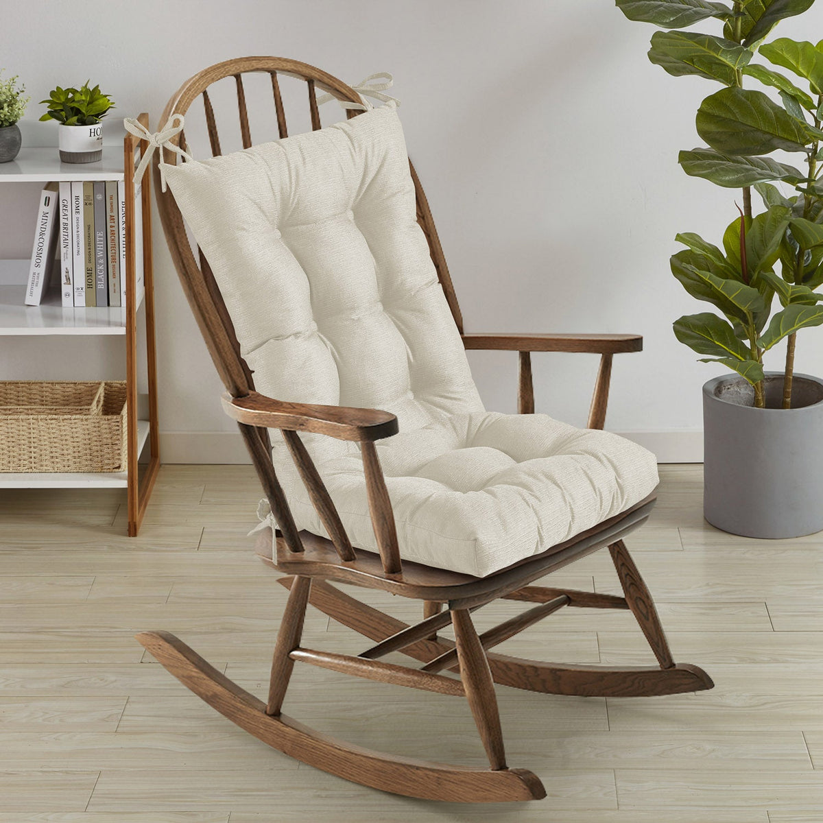 Tufted 2-Piece Rocking Chair Cushion Set Beige - Chair