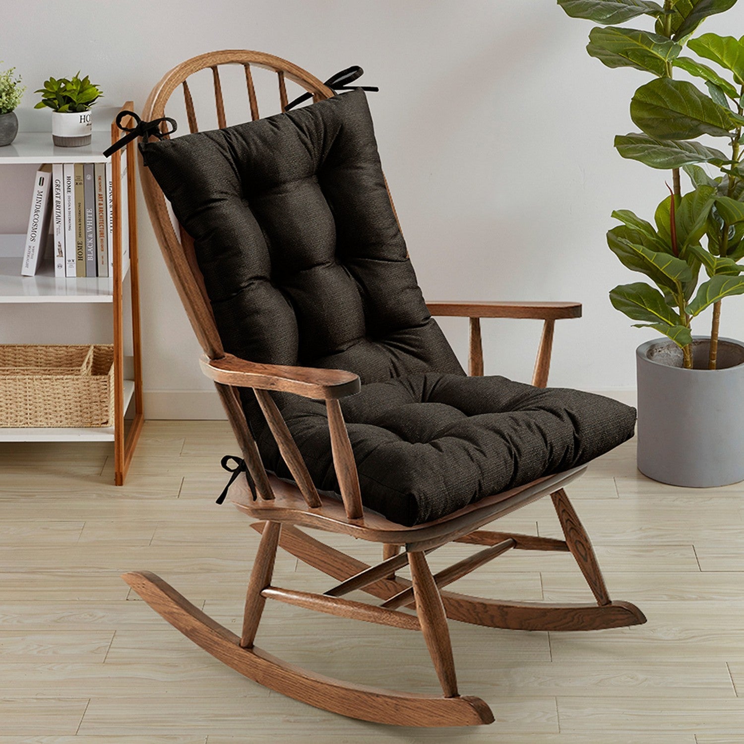 Tufted 2-Piece Rocking Chair Cushion Set Chocolate - Chair