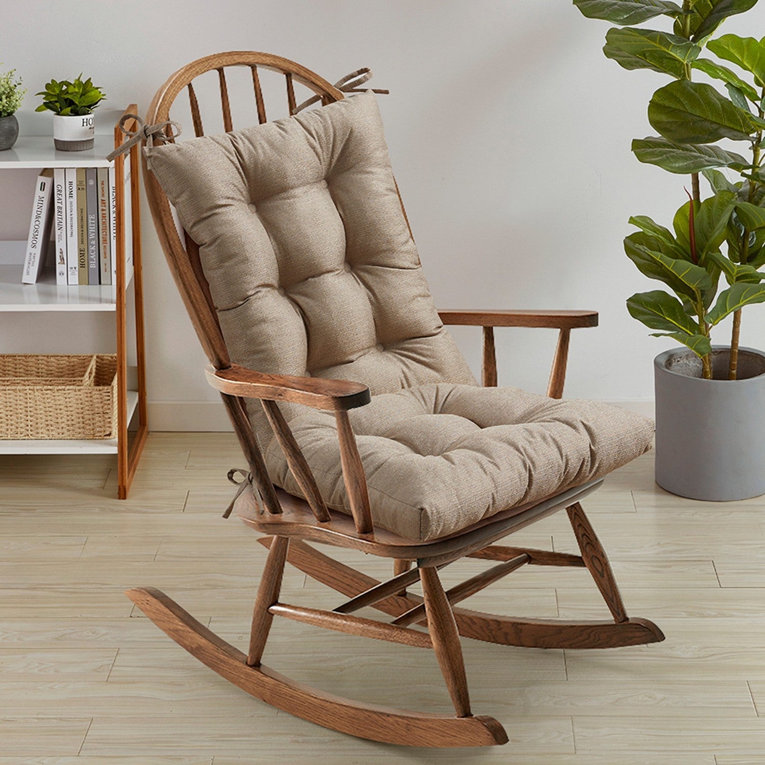 Tufted 2-Piece Rocking Chair Cushion Set Taupe - Chair