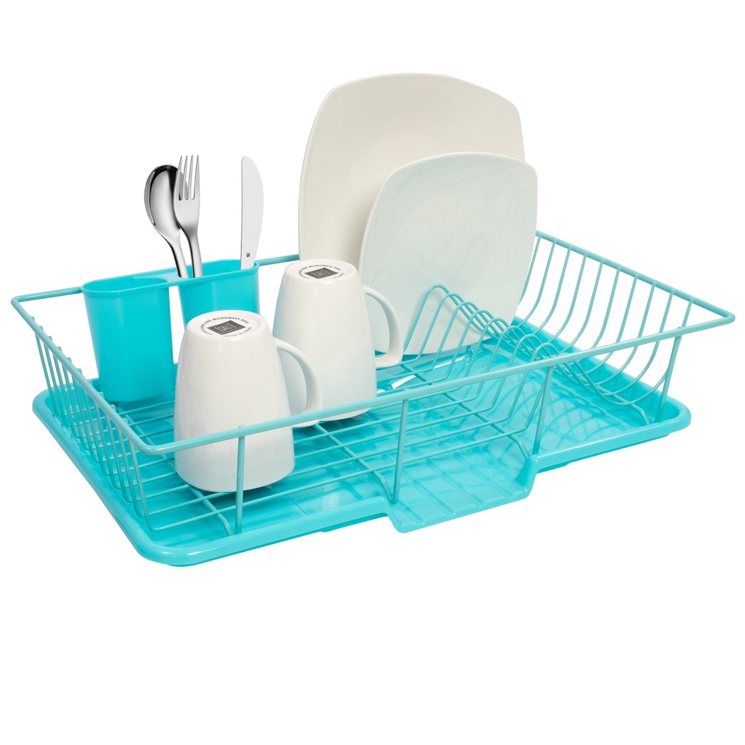 3-Piece Dish Drainer Set Turquoise