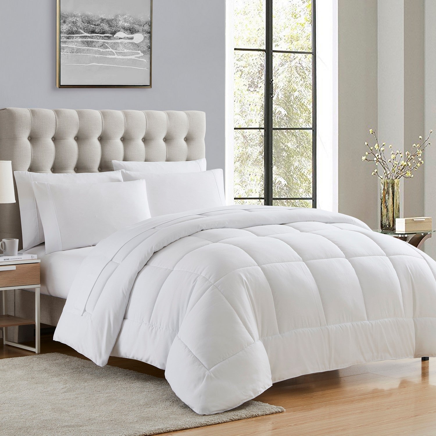Basic 5-Piece Bed in a Bag  Set White - Folded