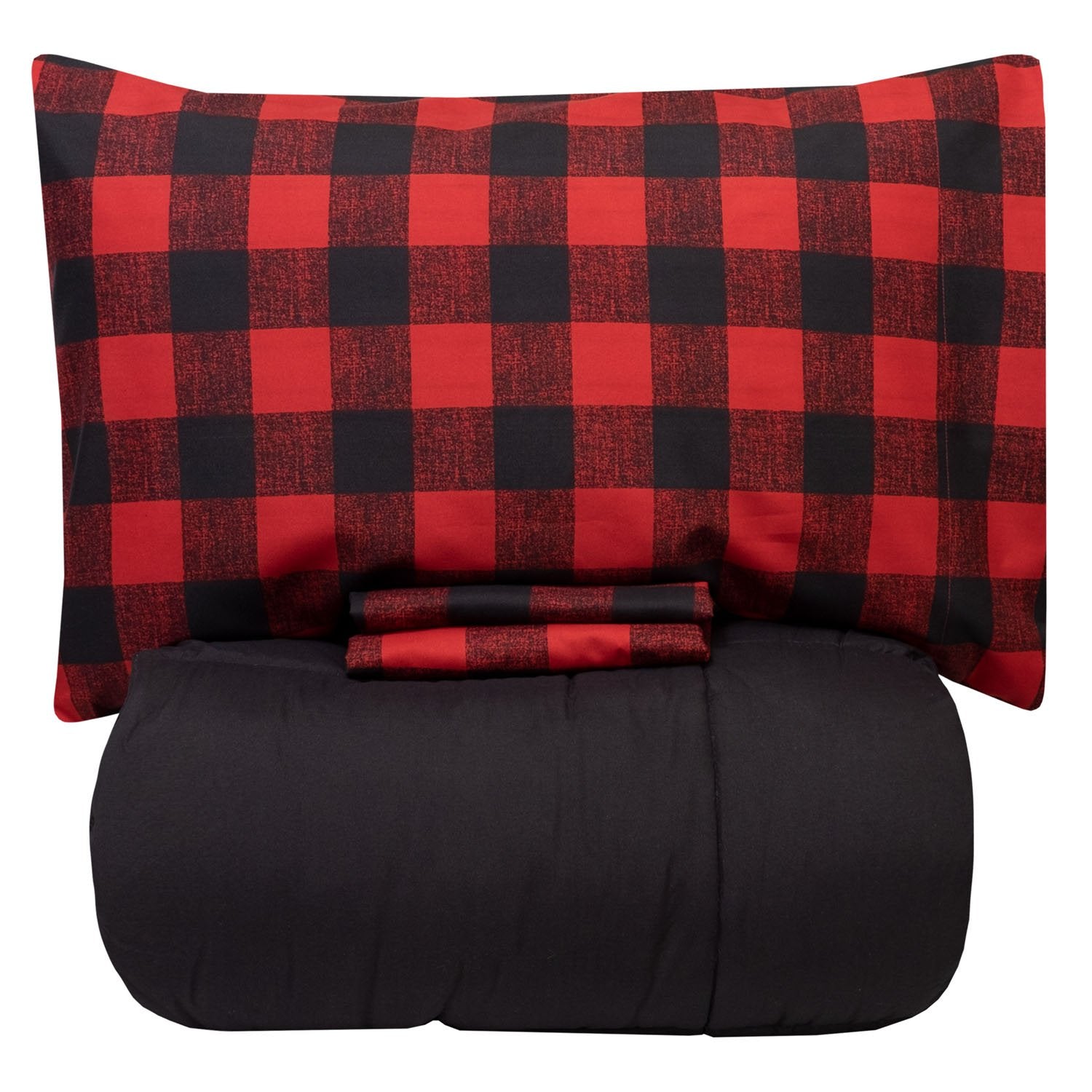 5-Piece Buffalo Check Sheet And Comforter Set - Folded