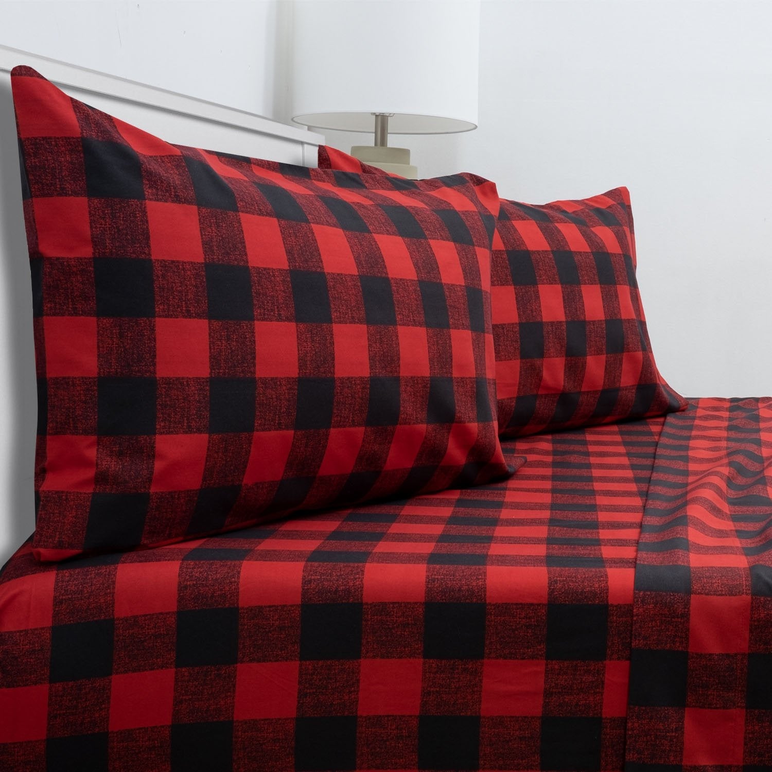 5-Piece Buffalo Check Sheet And Comforter Set - Bed