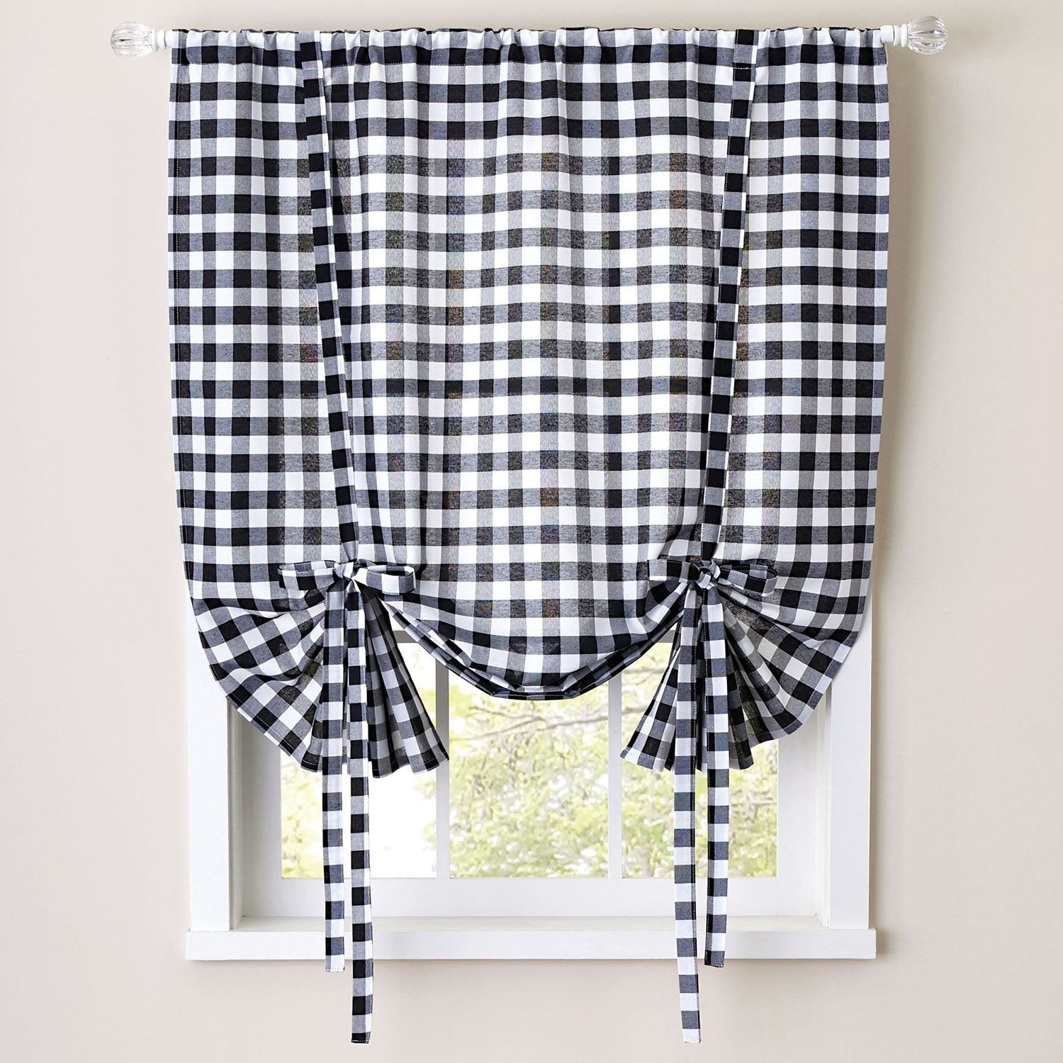 Buffalo Check Tie Up Shade 42 By 84 Black White